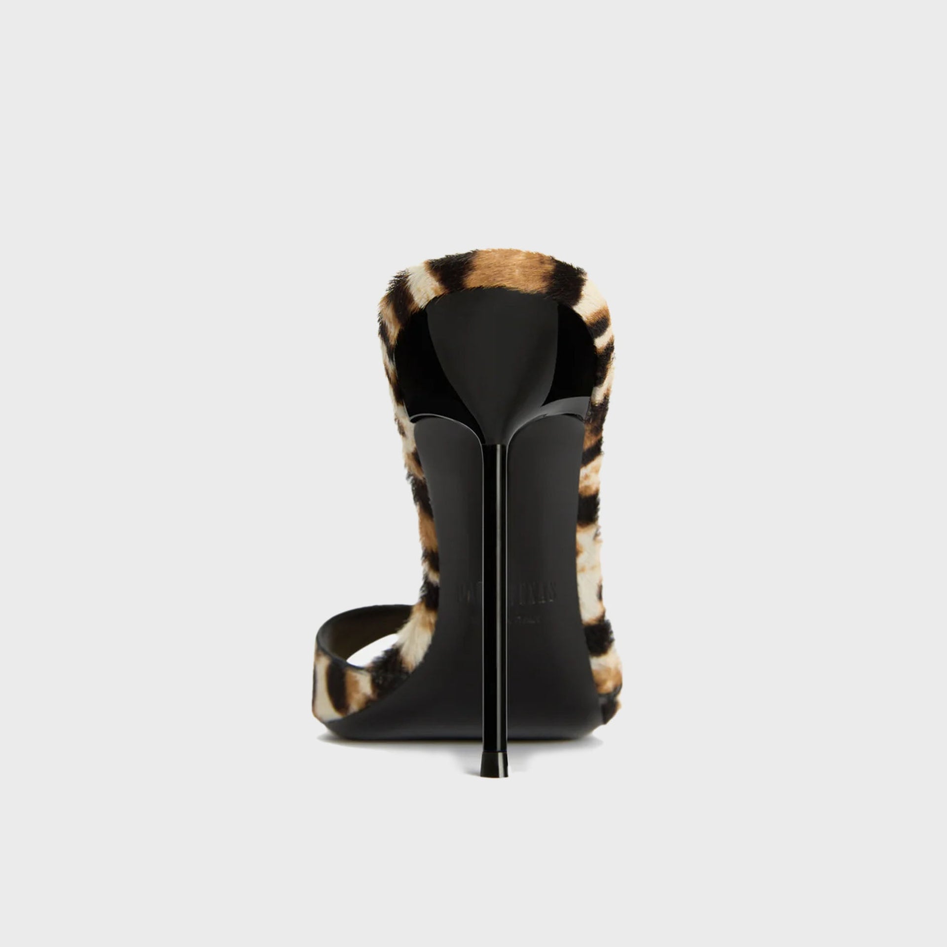 Paris Texas Lidia 105 White Leopard Printed Calf Hair Slingback Heels - Beige / Brown