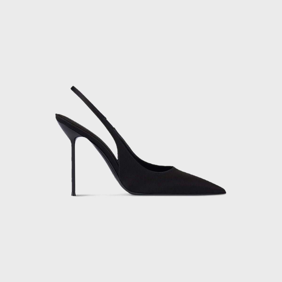 Paris Texas Lidia Slingback Satin 105 - Black