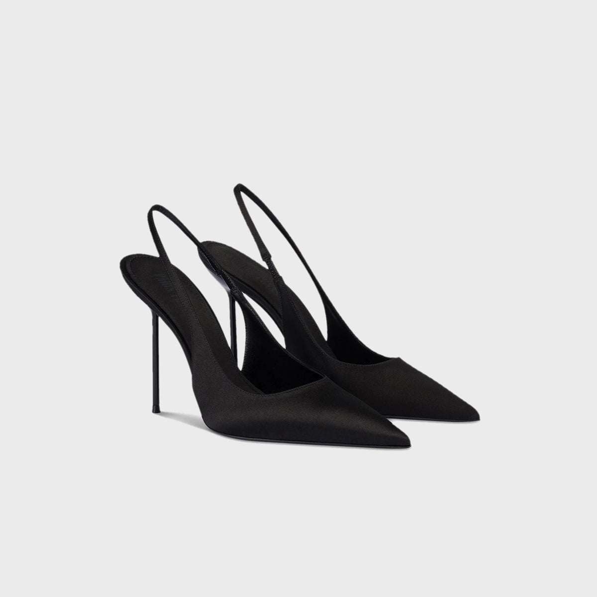 Paris Texas Lidia Slingback Satin 105 - Black