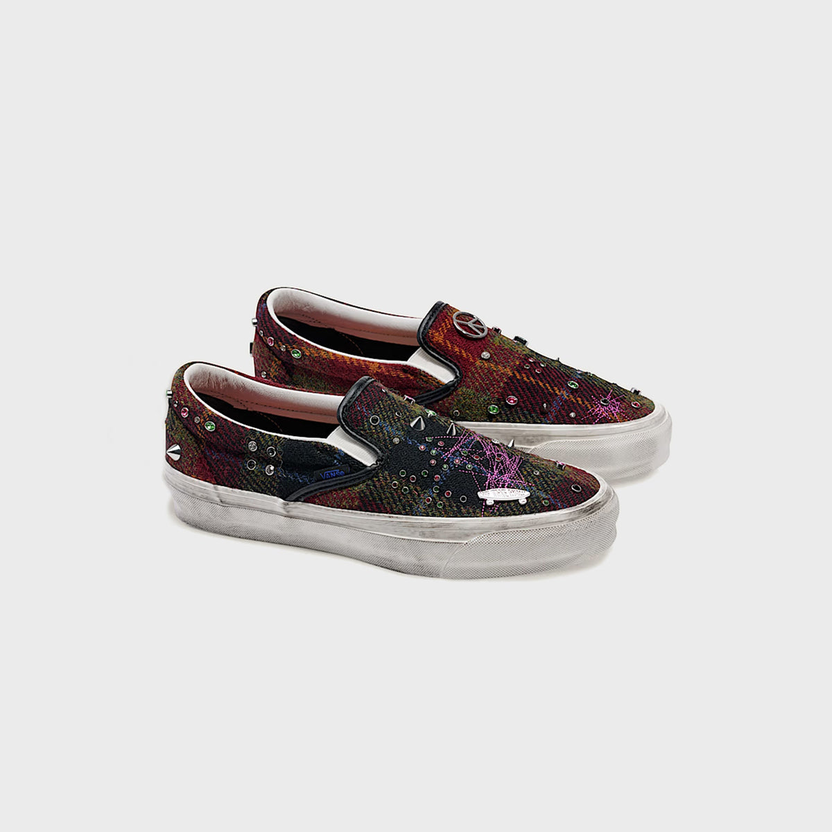 VANS x Harris Tweed® Premium Classic Slip-On - Tweed Red / Blue