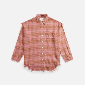 R13 Shredded Seam Drop Neck Shirt - Pink