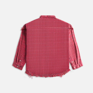 R-13 Shredded Seam Drop Neck Shirt - Raspberry