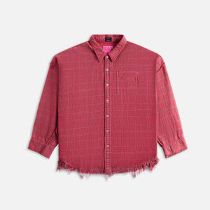 R-13 Shredded Seam Drop Neck Shirt - Raspberry