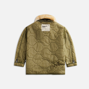 R-13 Refurbished Liner With Shearling Shawl Collar - Olive