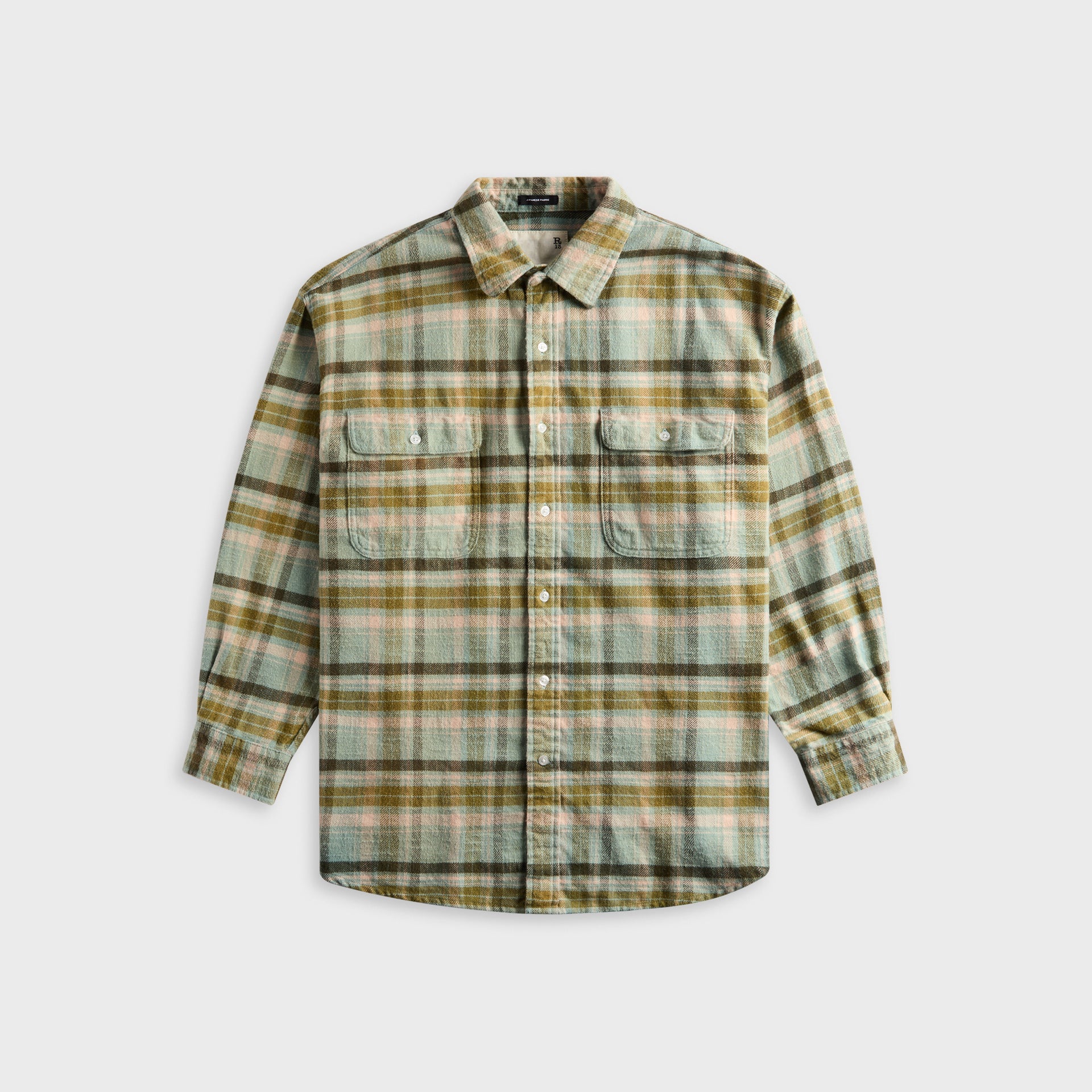 R13 Boyfriend Shirt - Turquoise Plaid