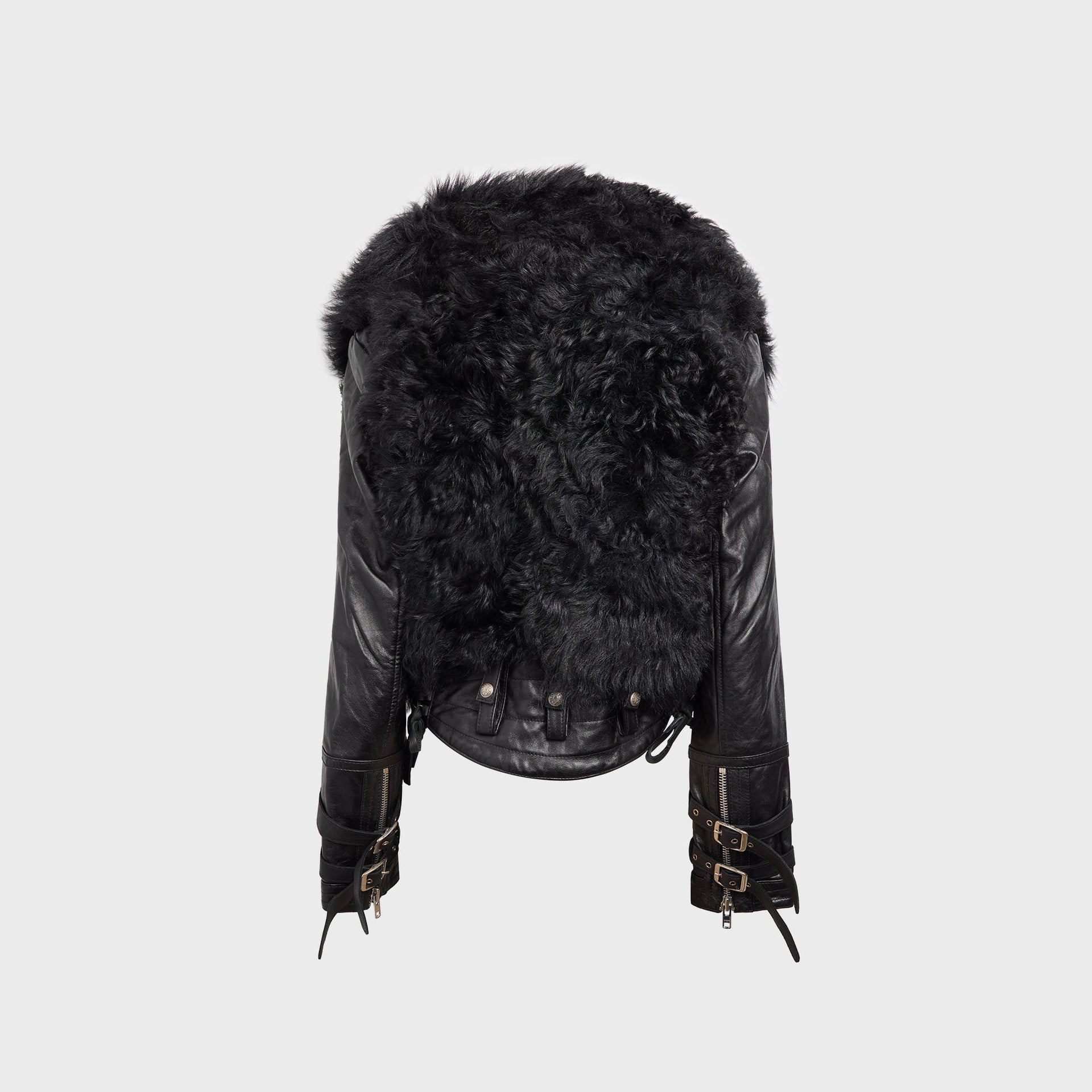 R13 Furry Shrunken Jacket in Black