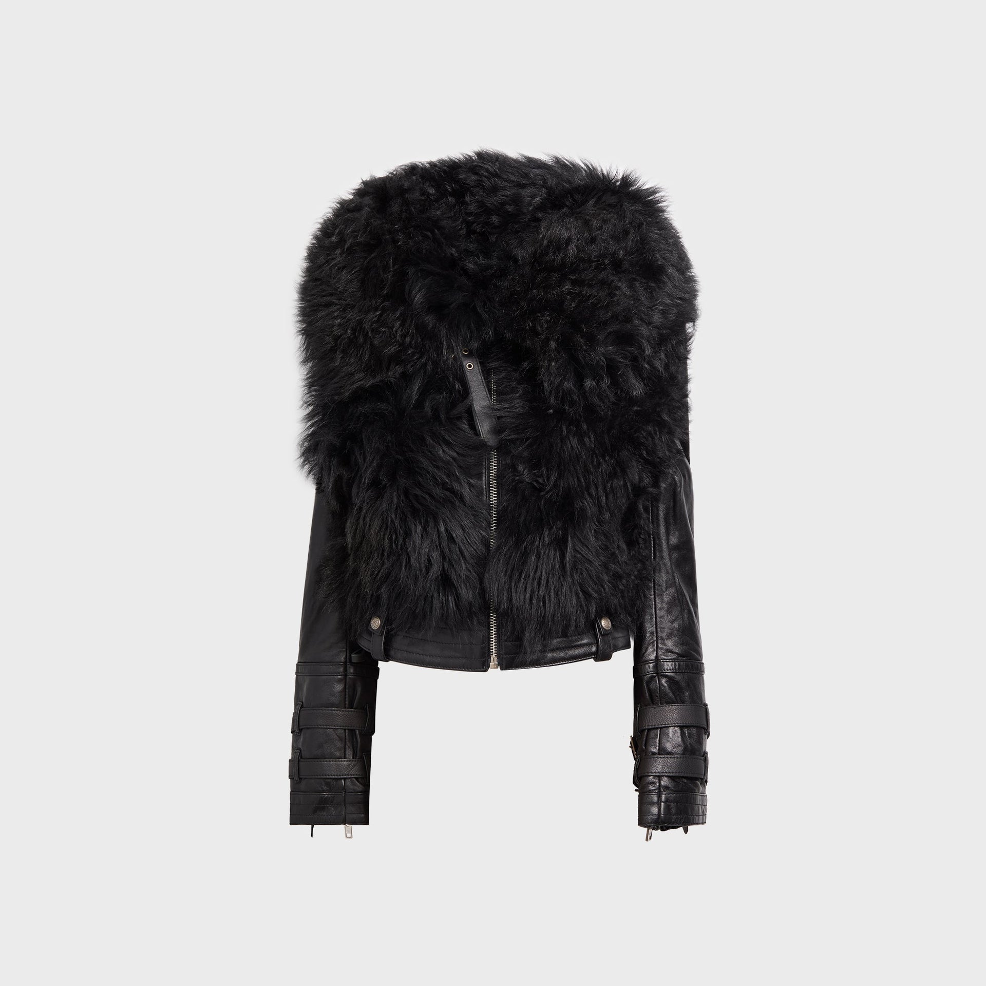 R13 Furry Shrunken Jacket in Black