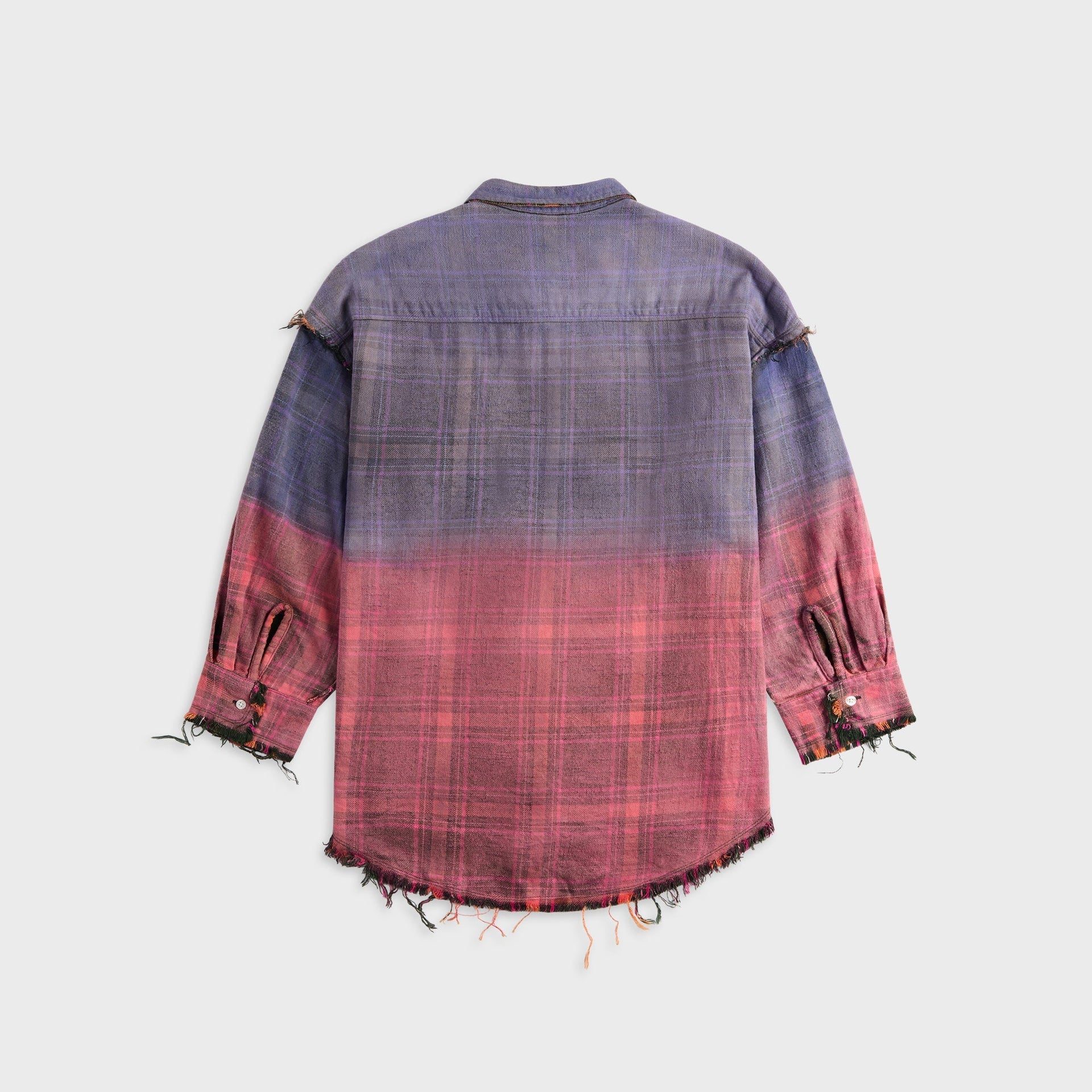 R13 Reversible Shredded Seam Drop Neck Shirt - Purple Multi