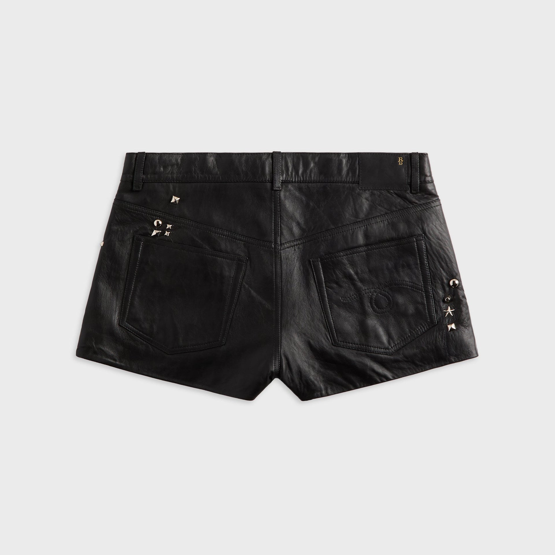 R13 Five Pocket Leather Short - Black