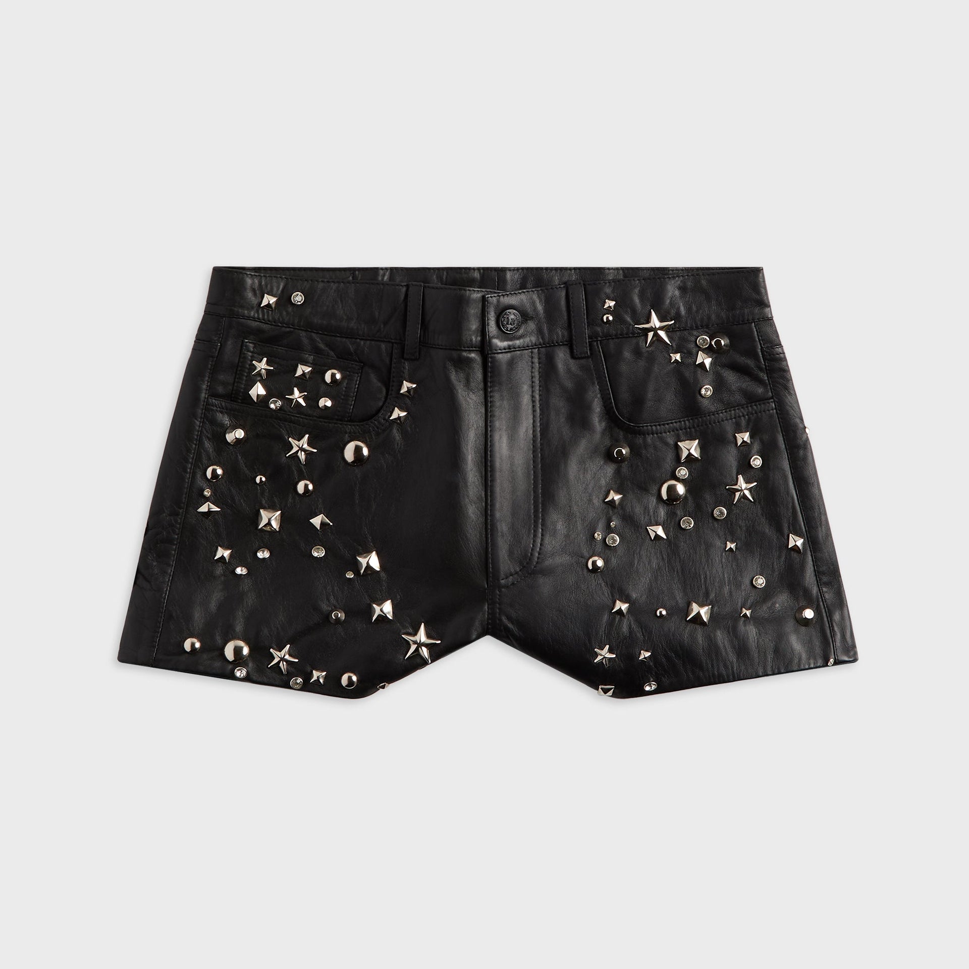 R13 Five Pocket Leather Short - Black