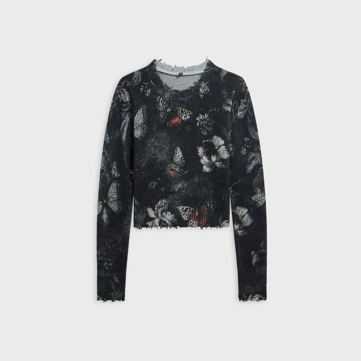 R13 Printed Baby Crewneck - Red / Grey / Black Butterfly
