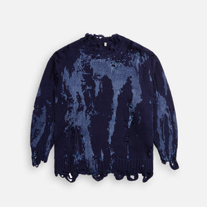 R13 Oversized Sweater hooded - Blue Splatter