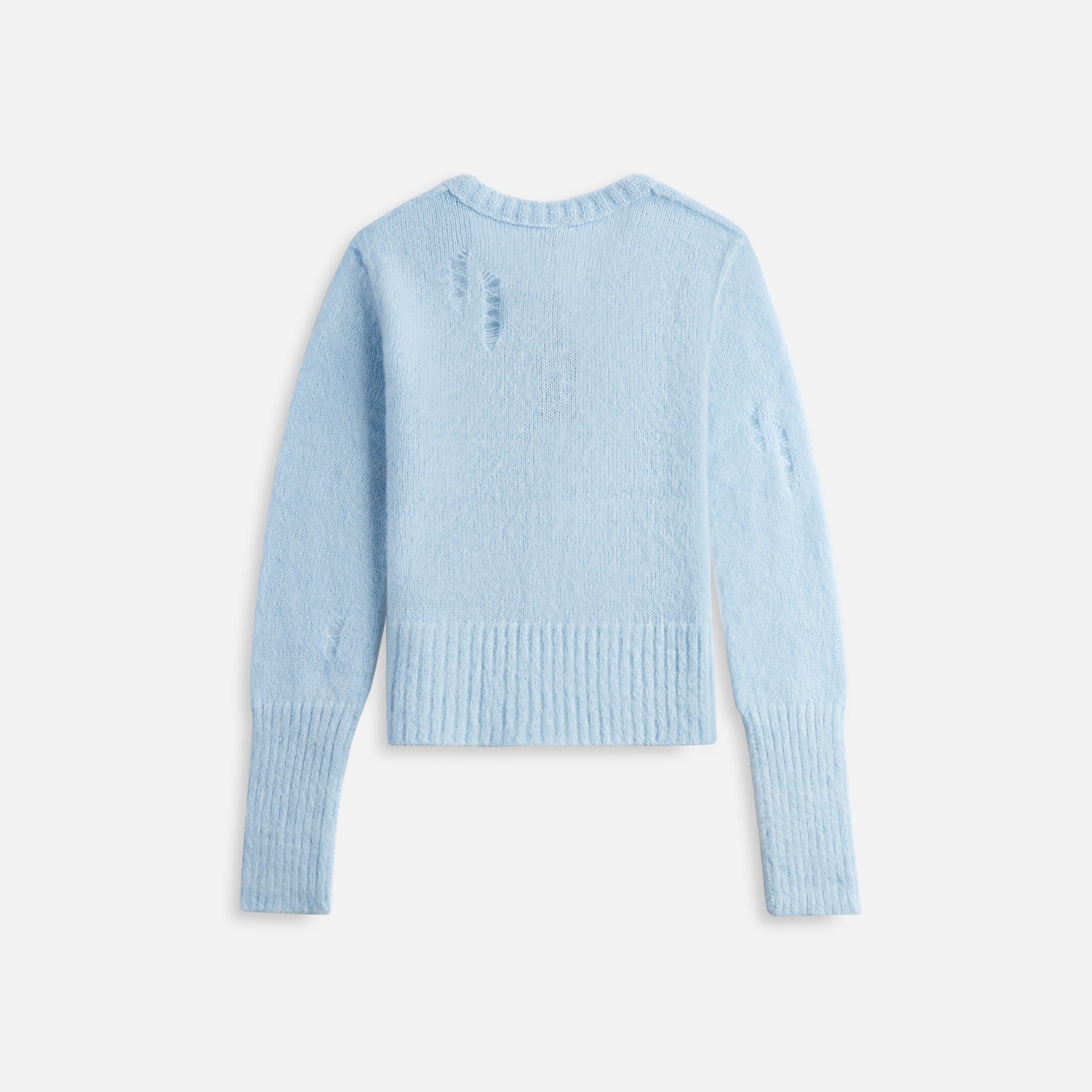 R13 Elongated Shrunken Crewneck Cardigan - Light Blue