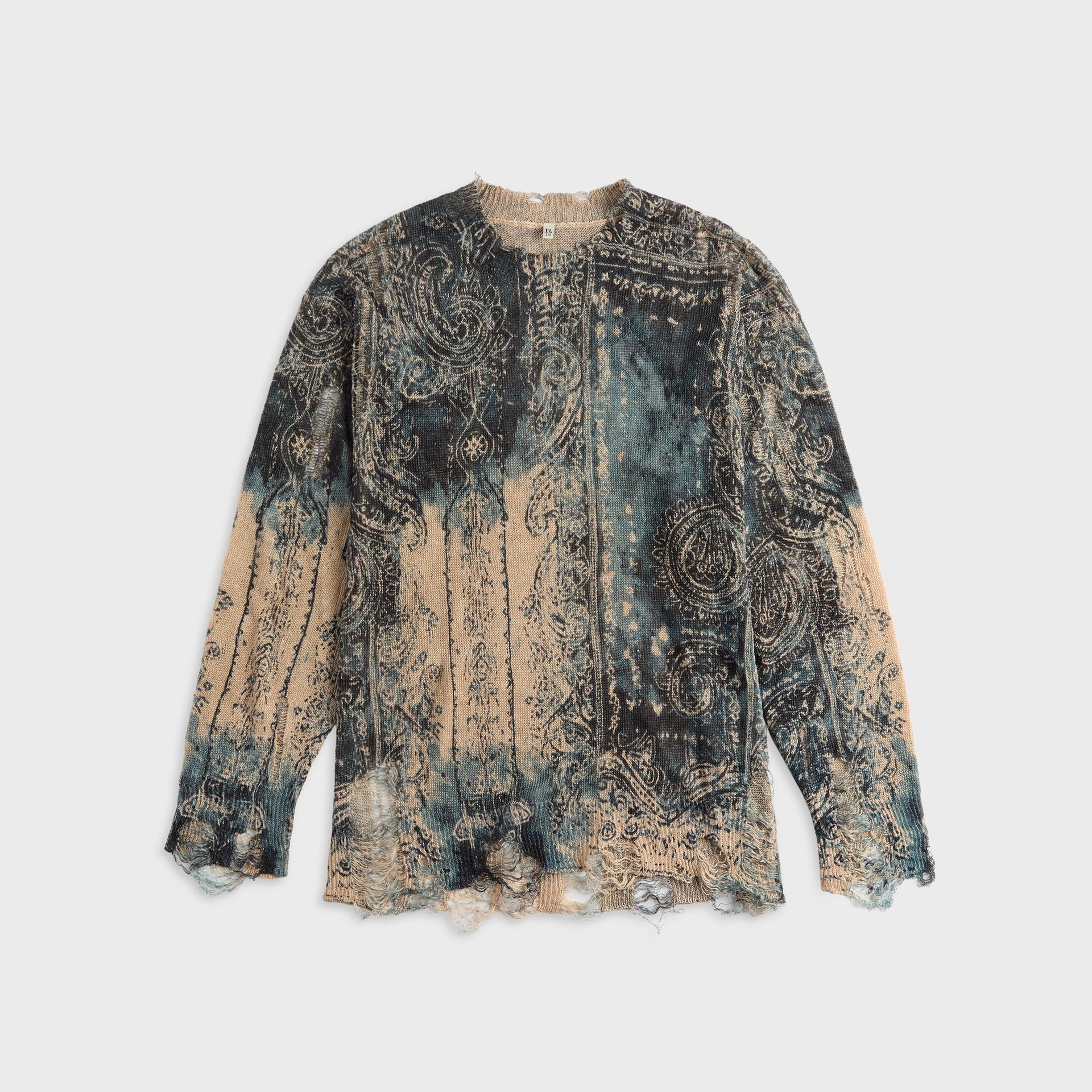 R13 Printed Boyfriend Sweater - Blue Faded Bandana