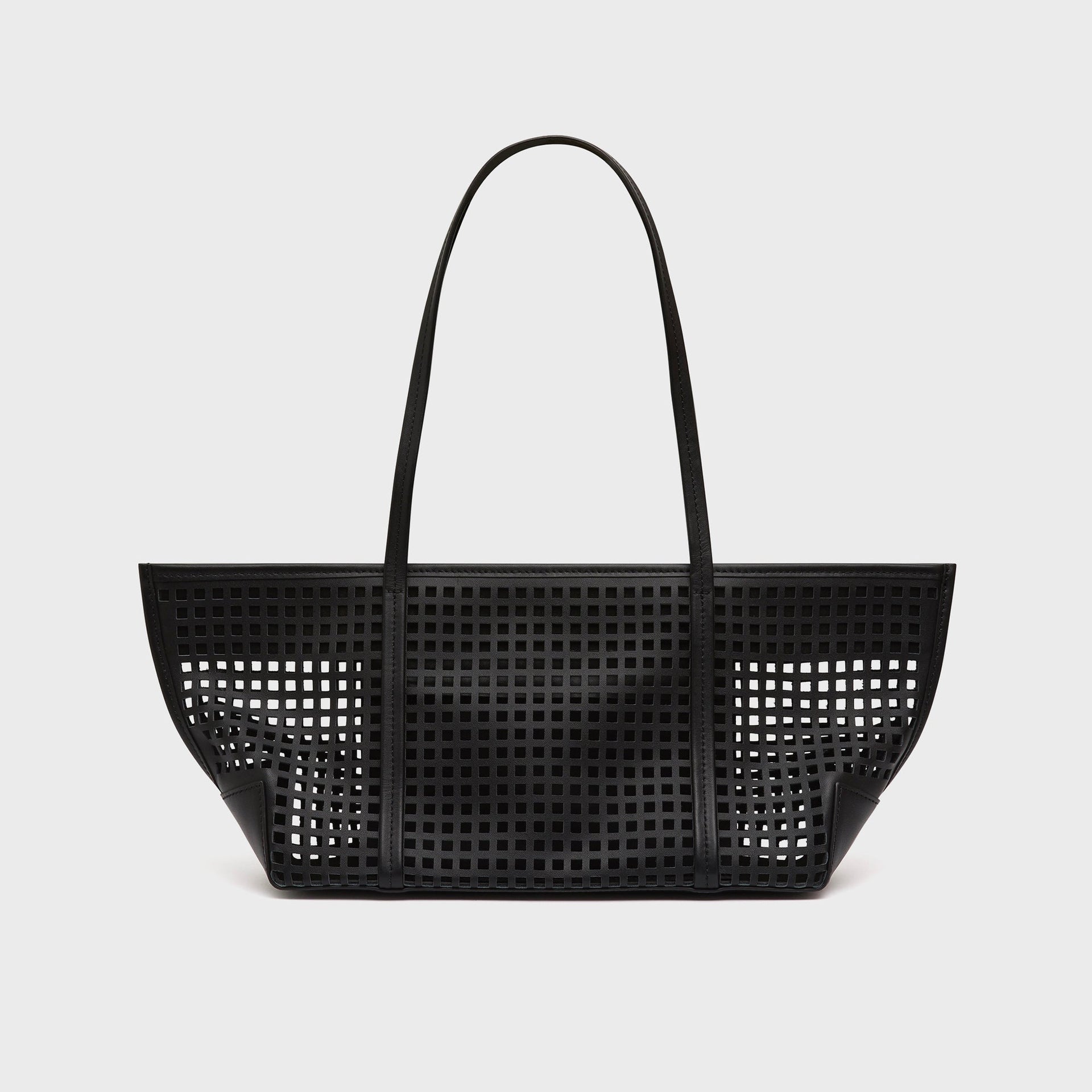 St.Agni Perforated Slim Bateau Tote Bag - Black