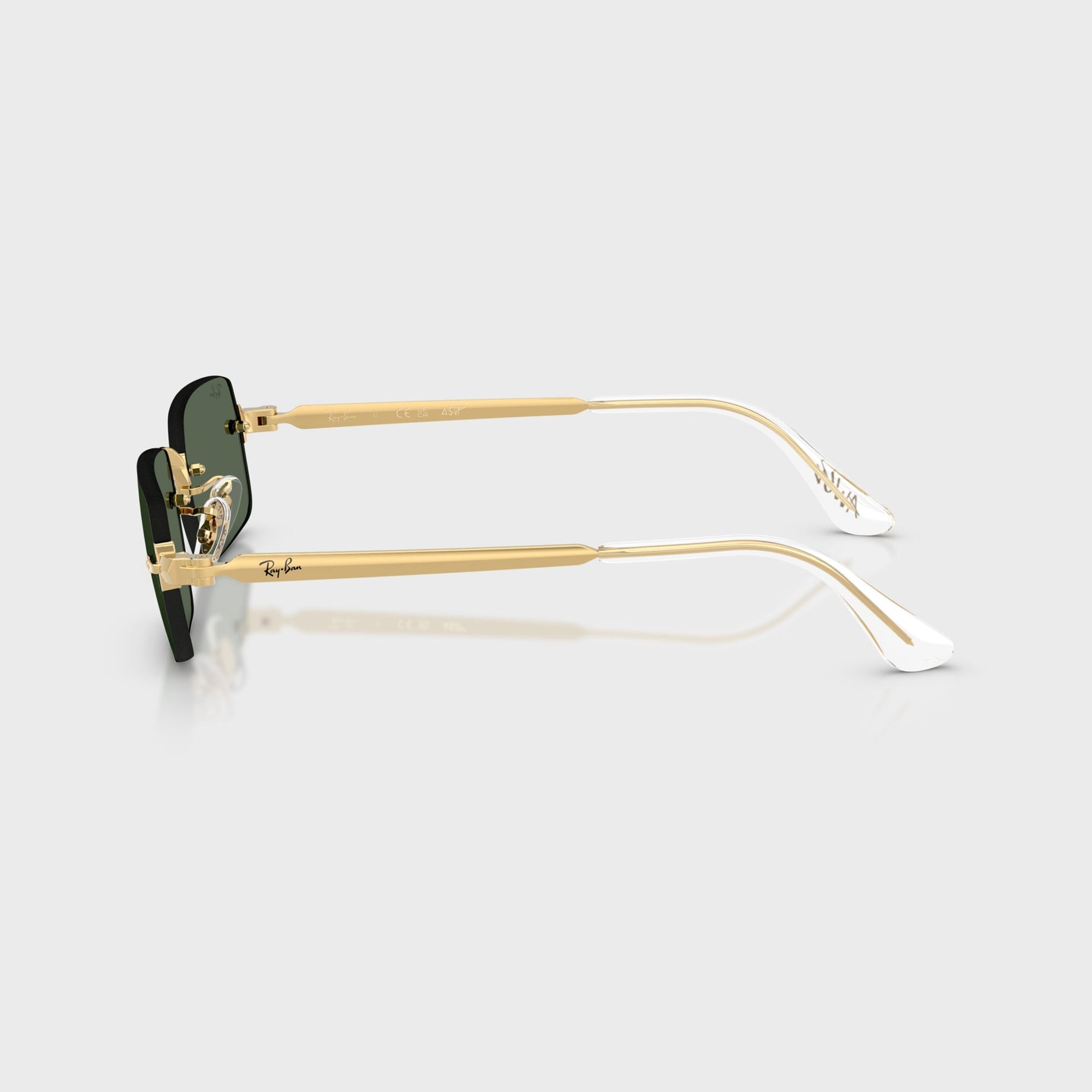 Ray Ban x A$AP ROCKY Rimless Sunglasses - Gold / Green