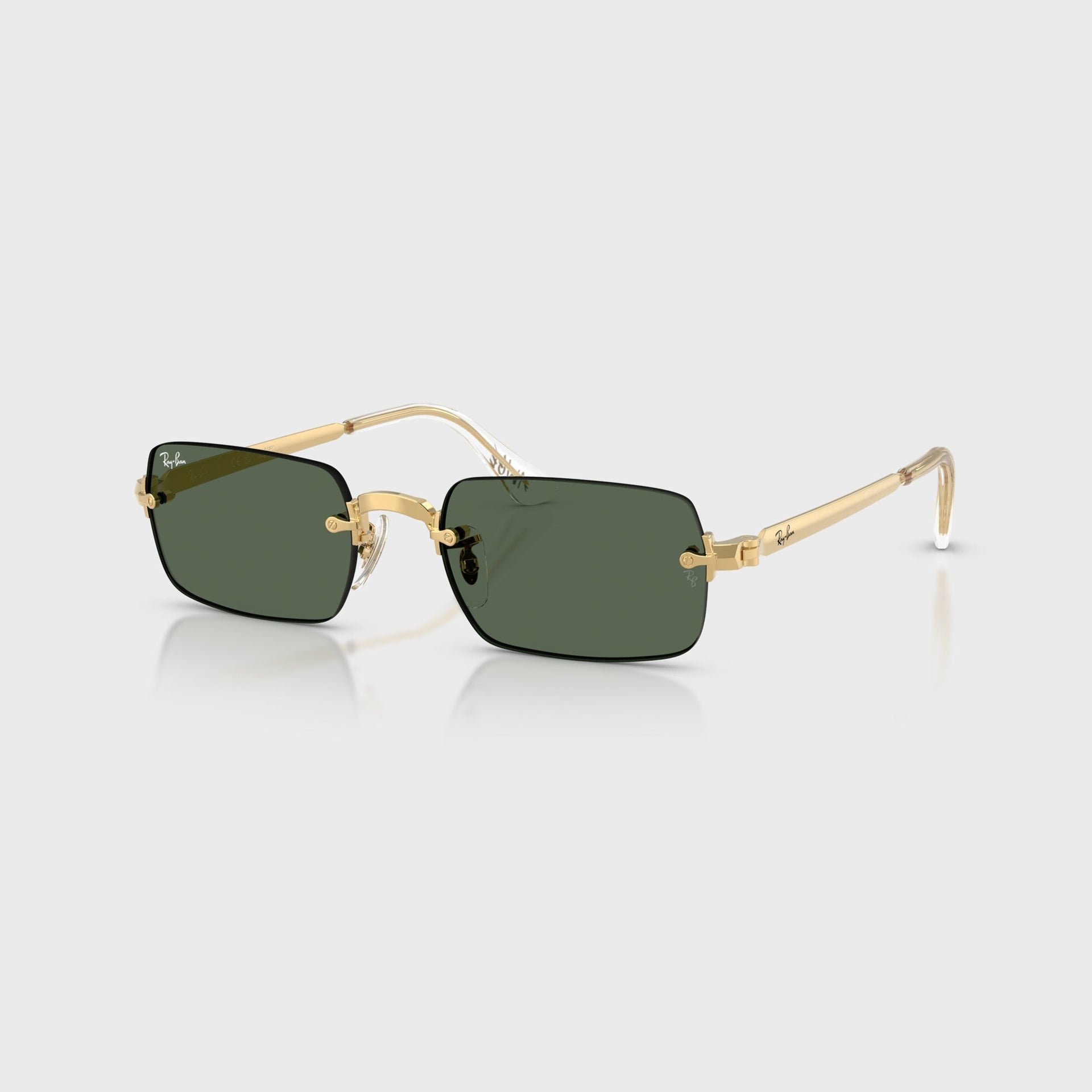Ray Ban x A$AP ROCKY Rimless Sunglasses - Gold / Green