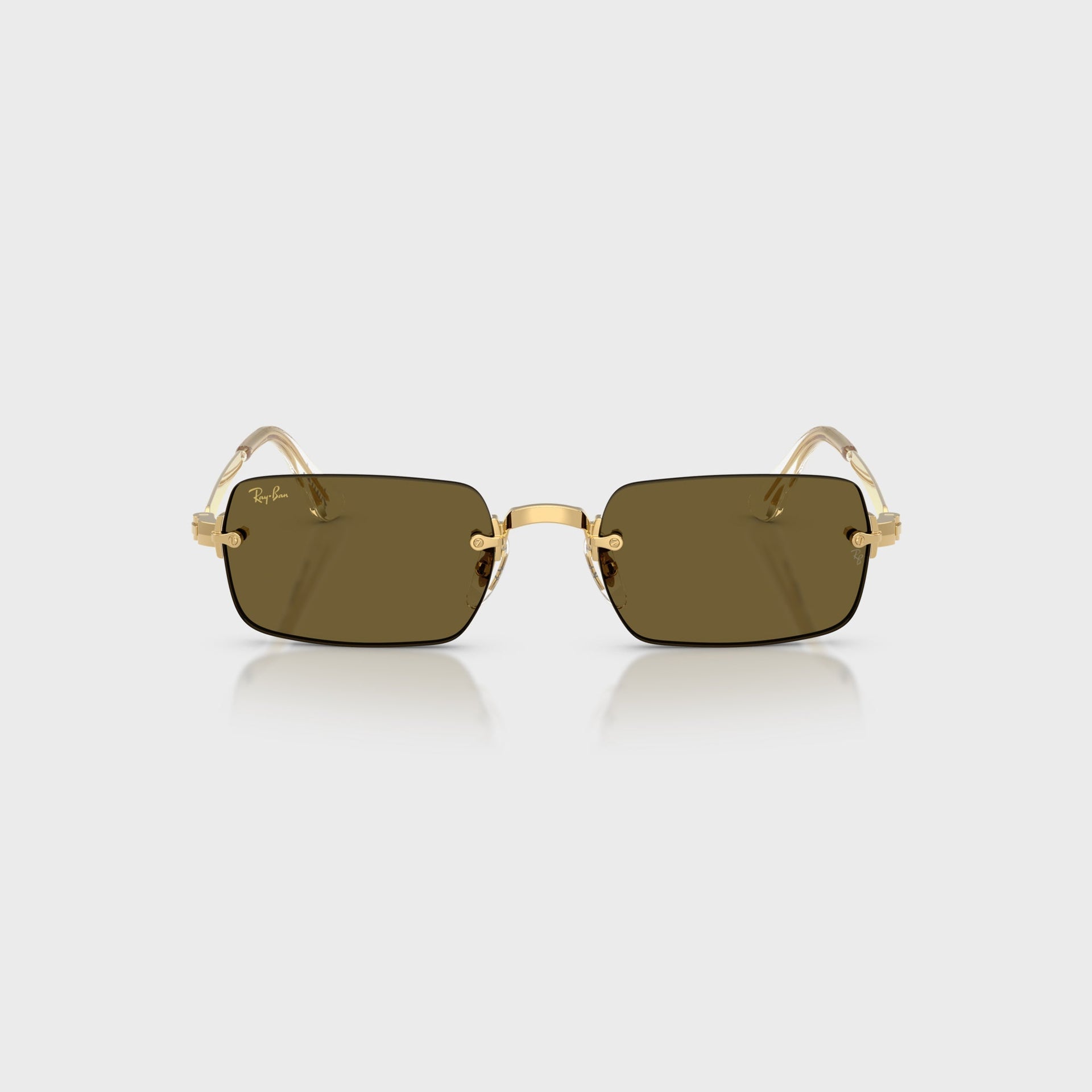Ray Ban x A$AP ROCKY Rimless Sunglasses - Gold / Brown
