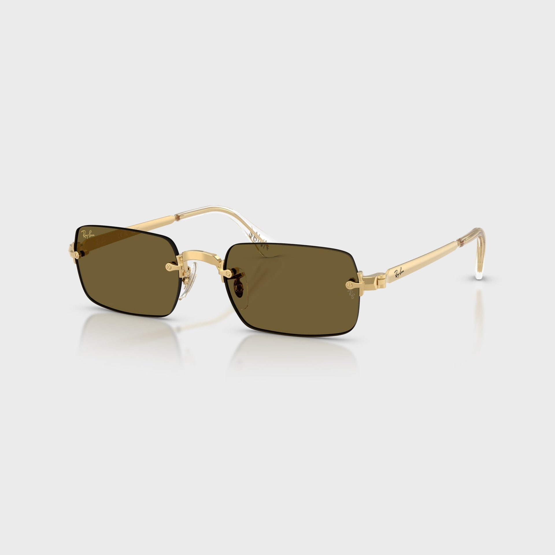 Ray Ban x A$AP ROCKY Rimless Sunglasses - Gold / Brown
