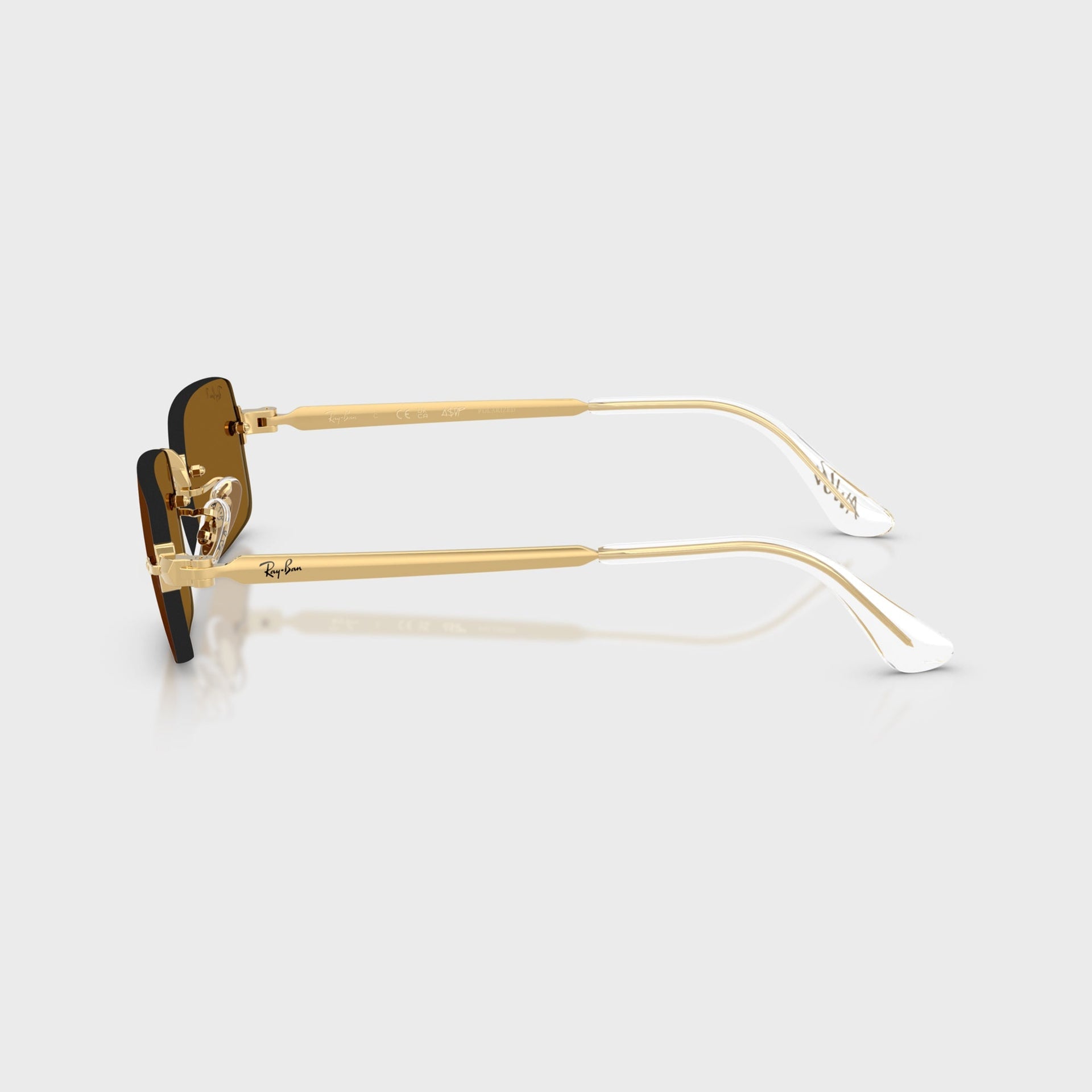 Ray Ban x A$AP ROCKY Rimless Sunglasses - Gold / Brown