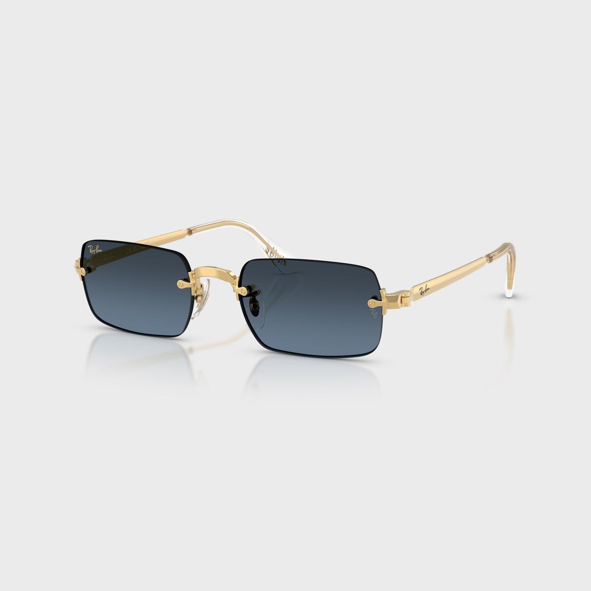 Ray Ban x A$AP ROCKY Rimless Sunglasses - Gold / Blue