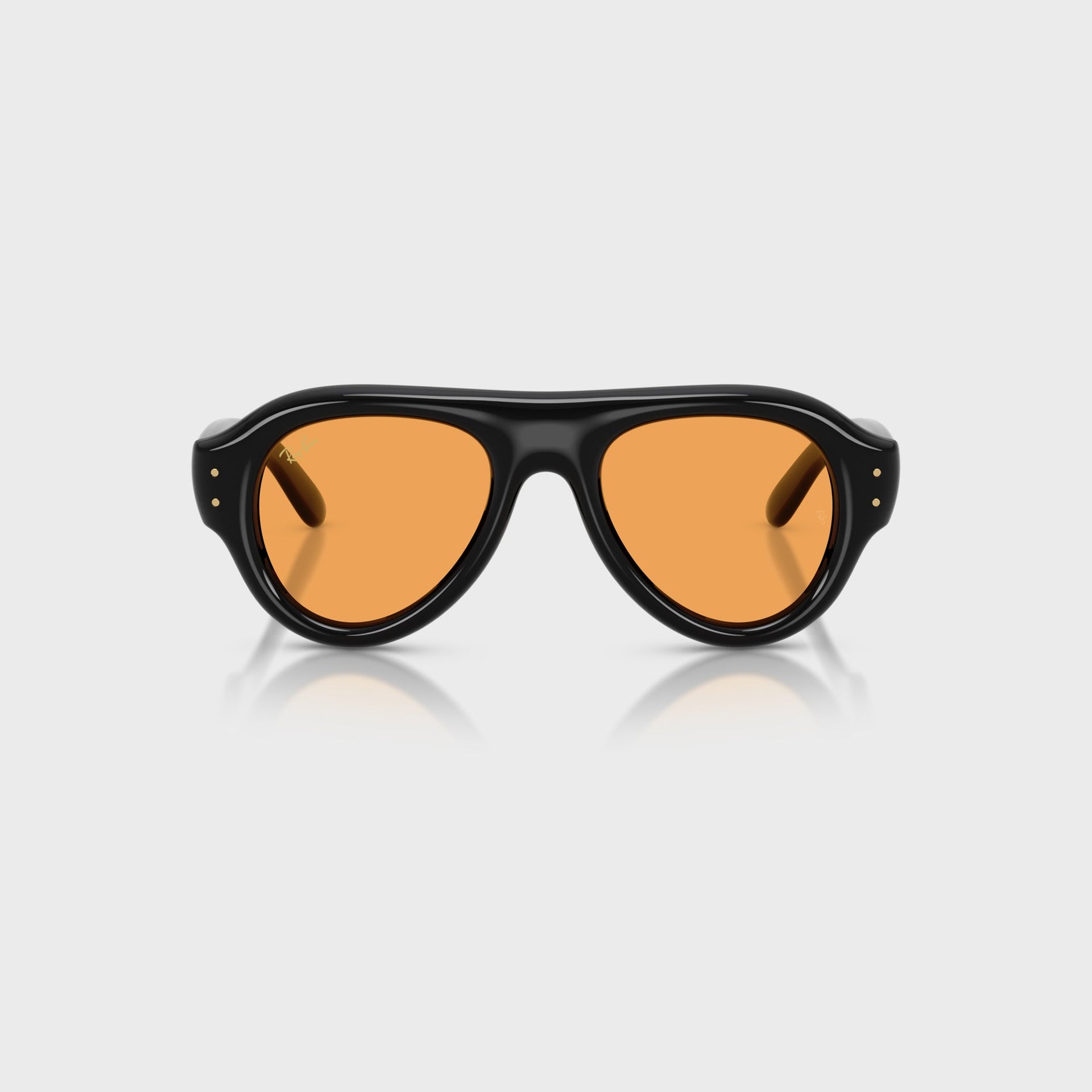 Ray Ban x A$AP Rocky Aviator Puffer Sunglasses - Black Frame / Orange Lens