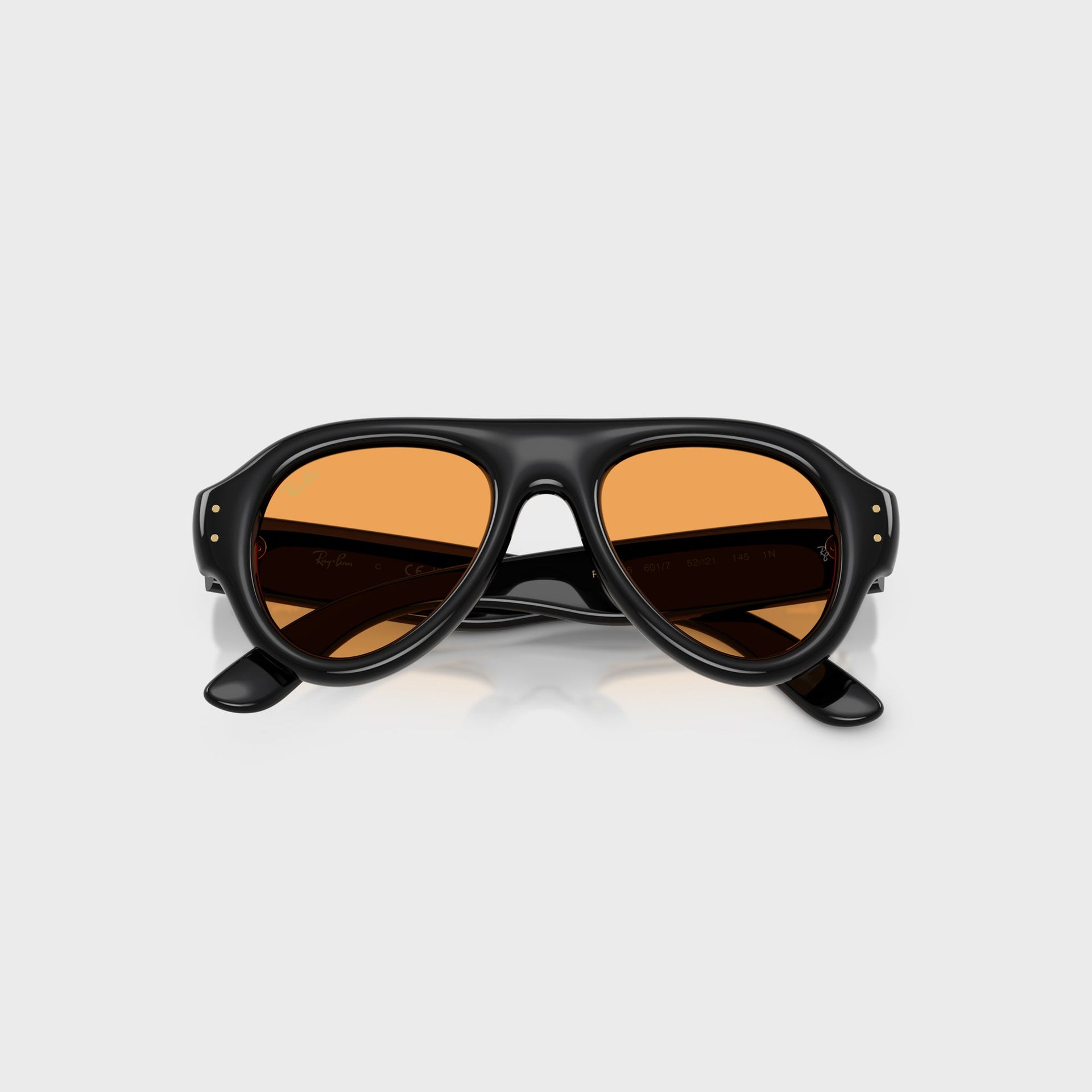 Ray Ban x A$AP Rocky Aviator Puffer Sunglasses - Black Frame / Orange Lens