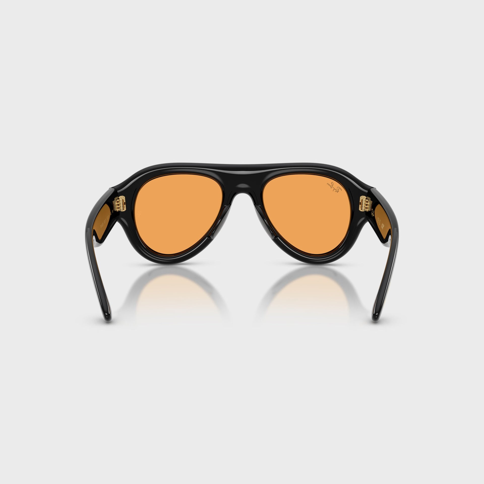 Ray Ban x A$AP Rocky Aviator Puffer Sunglasses - Black Frame / Orange Lens
