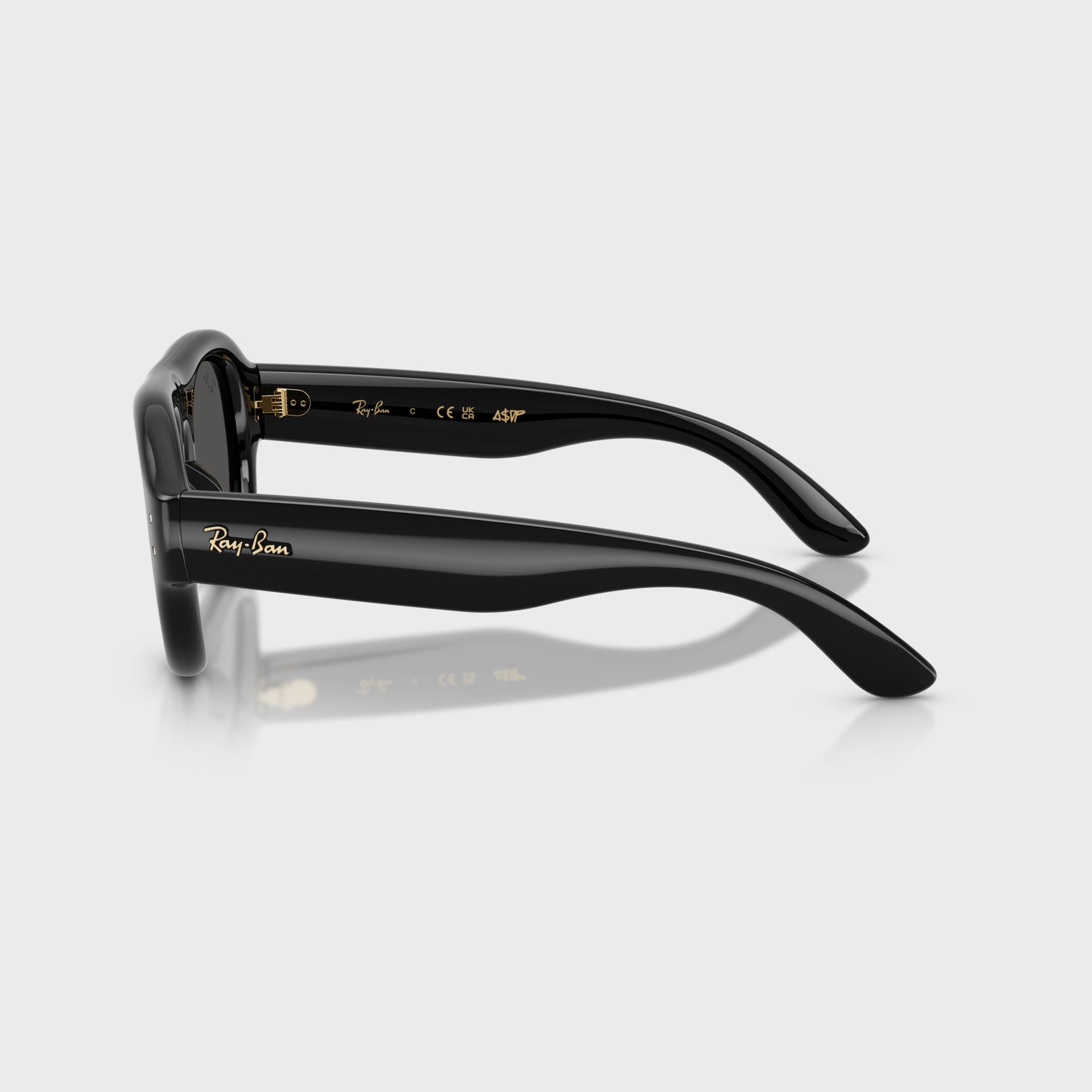 Ray Ban x A$AP Rocky Aviator Puffer Sunglasses - Black Frame / Dark Grey Lens