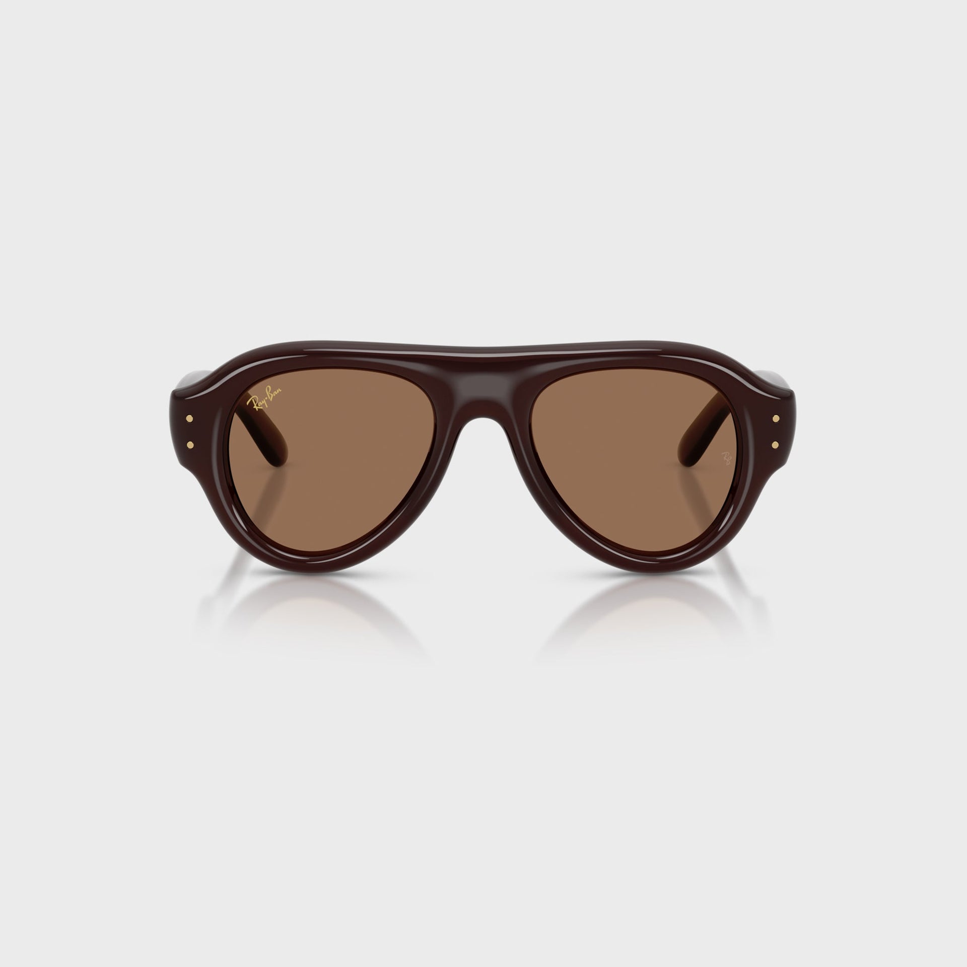 Ray Ban x A$AP Rocky Aviator Puffer Sunglasses - Transparent Brown Frame / Brown Lens
