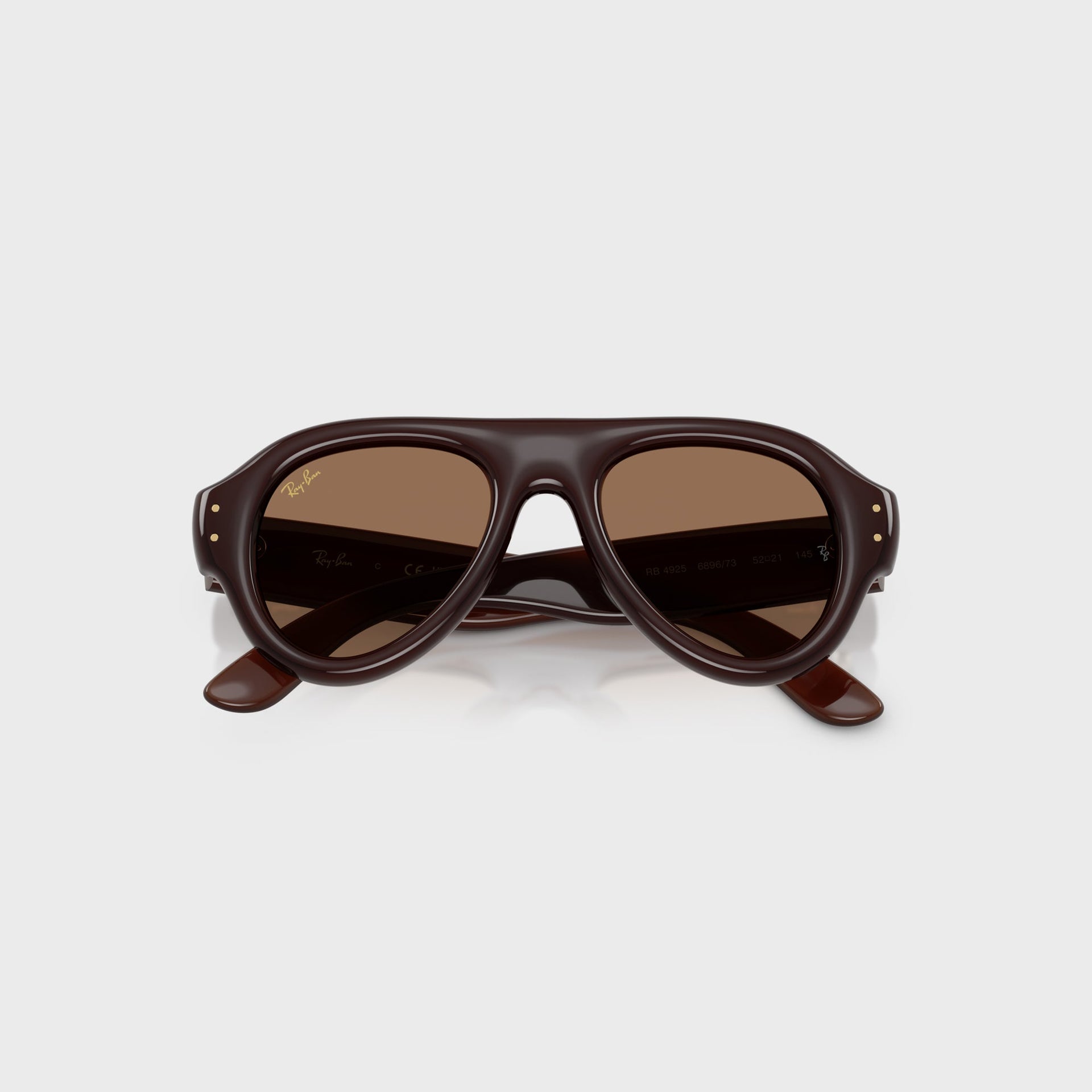 Ray Ban x A$AP Rocky Aviator Puffer Sunglasses - Transparent Brown Frame / Brown Lens