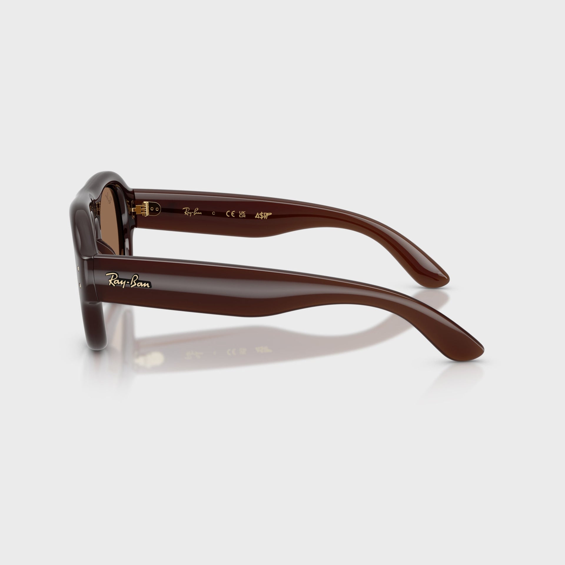 Ray Ban x A$AP Rocky Aviator Puffer Sunglasses - Transparent Brown Frame / Brown Lens