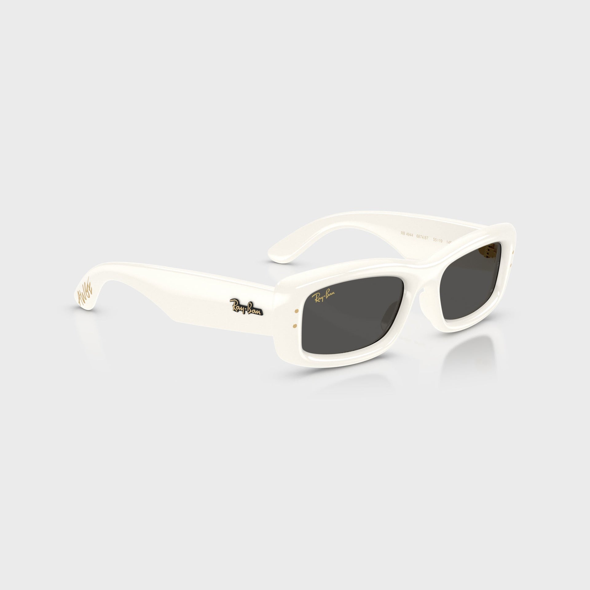 Ray Ban x A$AP Rocky Kiliane Puffer Sunglasses - White Frame / Dark Grey Lens