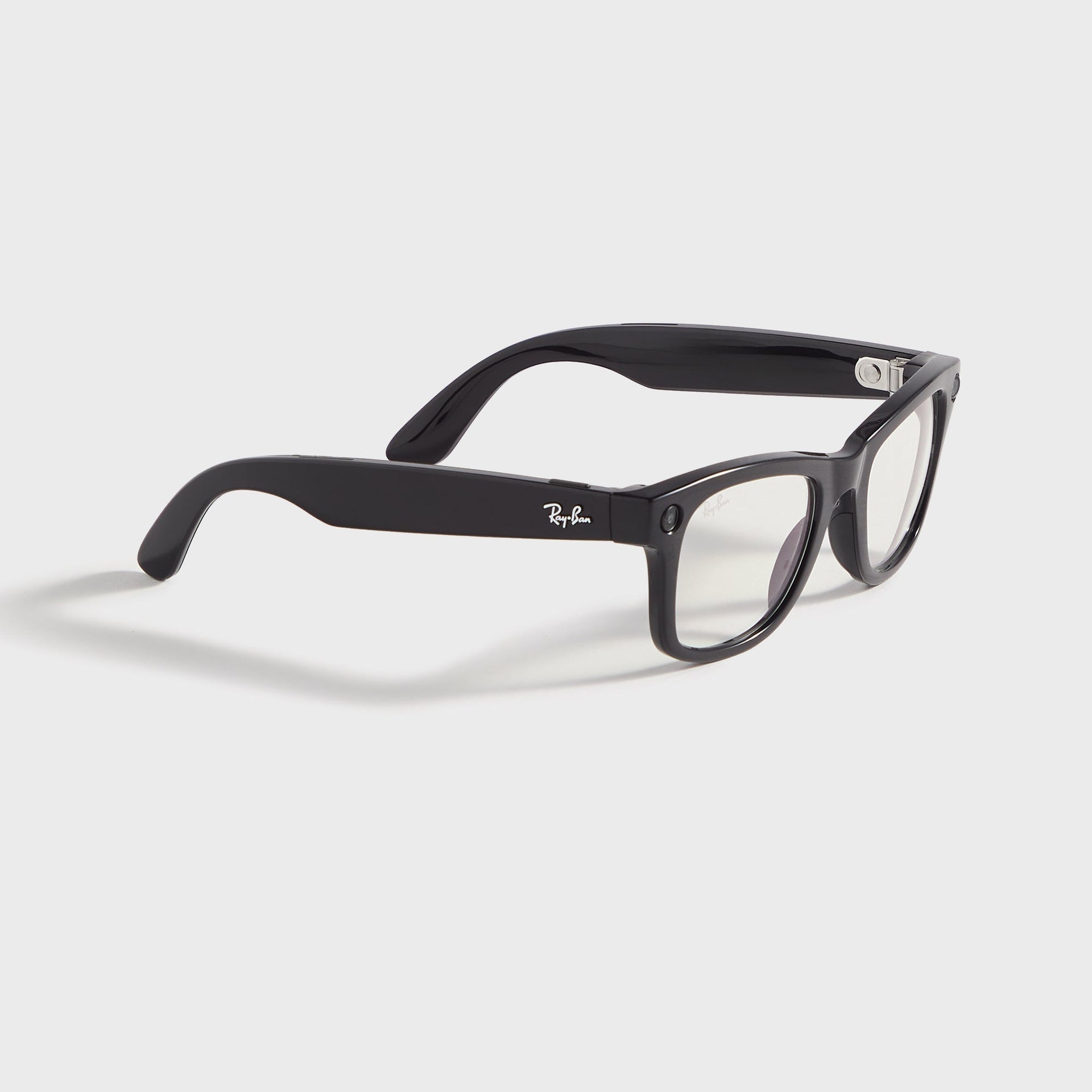 Ray Ban Meta Wayfarer Sunglasses - Shiny Black / Transitions Graphite Green