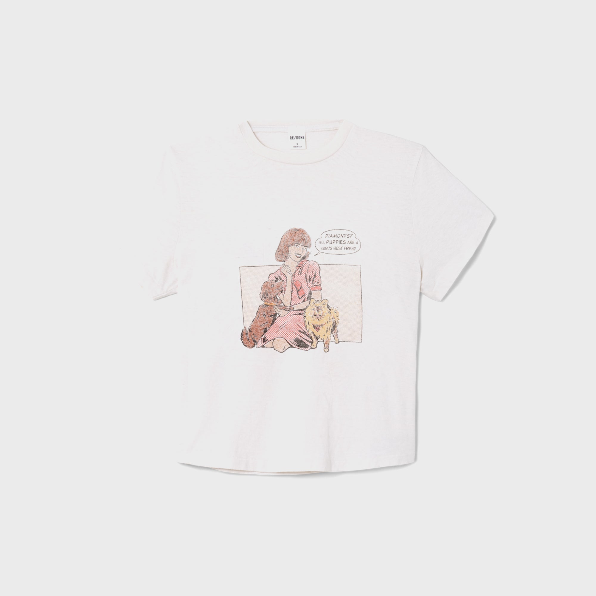ReDone 50s Boxy Tee Puppies - Vintage White – Kith