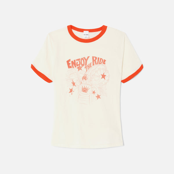 ReDone Ringer Tee Enjoy The Ride - Vintage Ivory – Kith