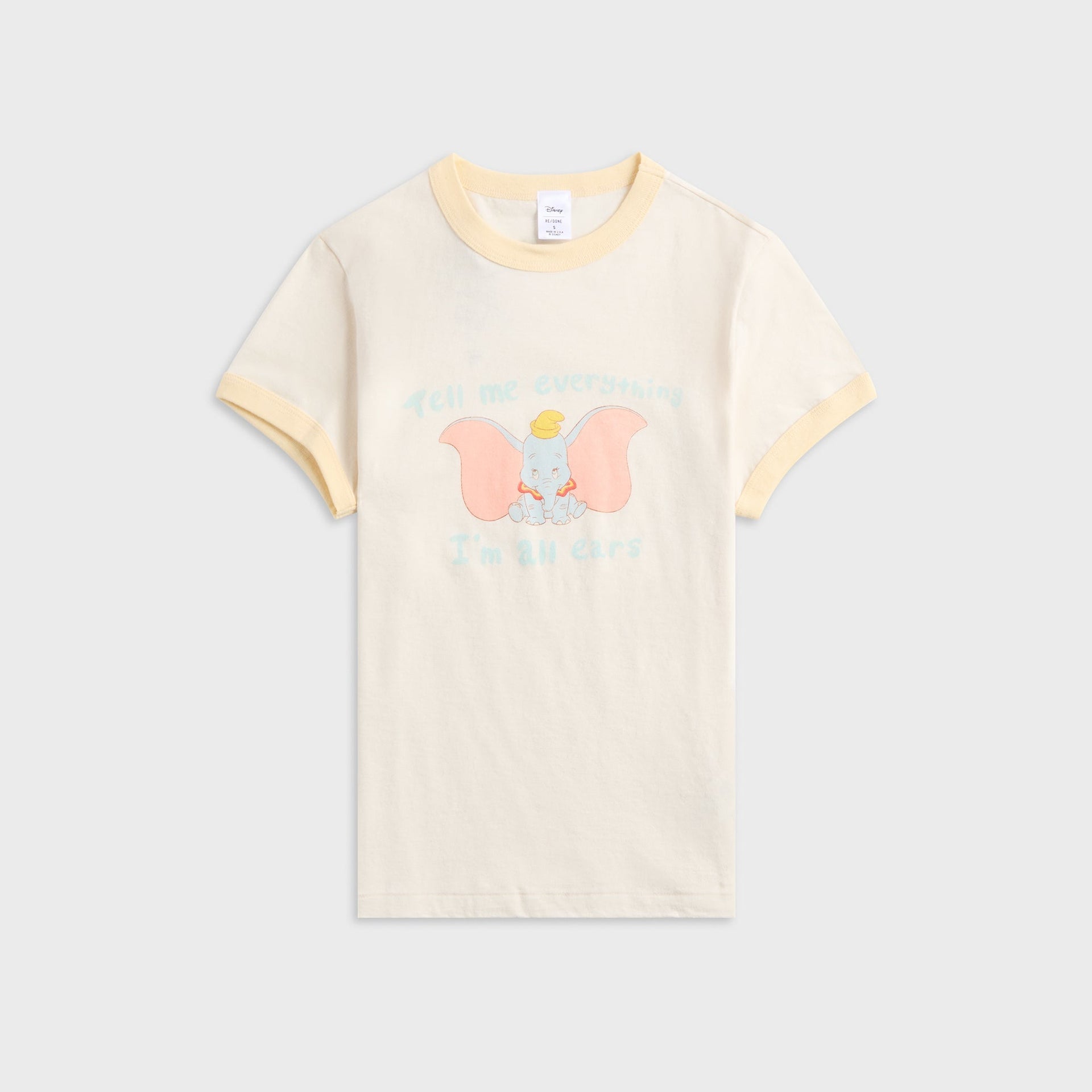 Redone 60s Slim Ringer Dumbo Tee - Vintage White