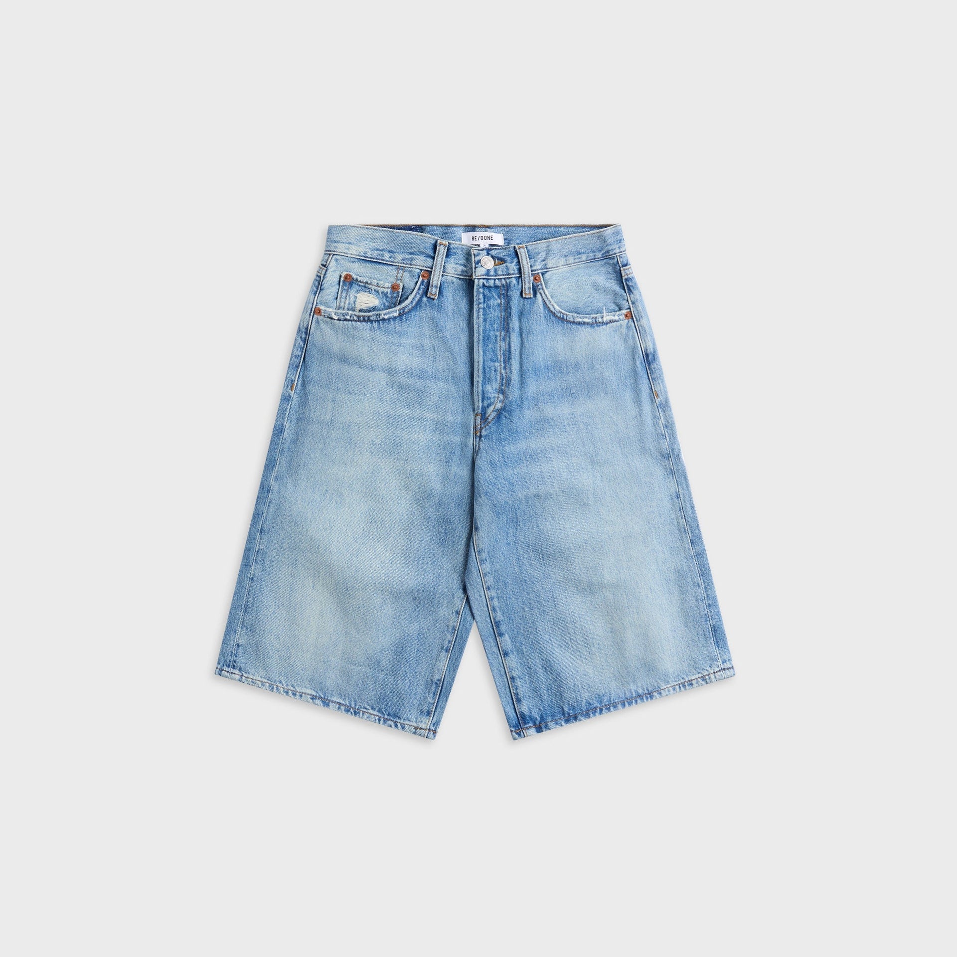 Redone Skater Short - Aged Worn Blue