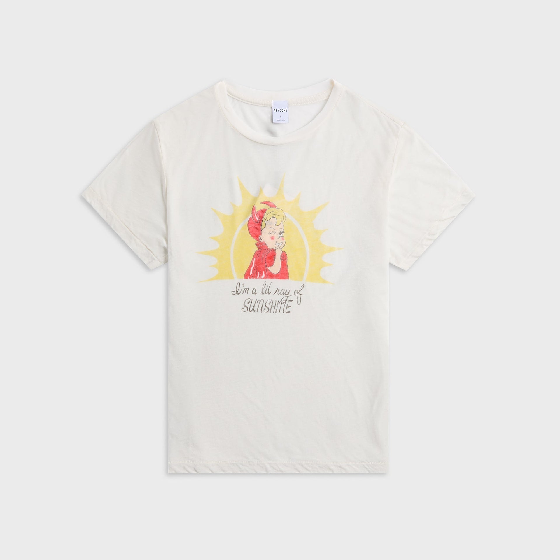 Redone Ray of Sunshine Classic Tee - Vintage White