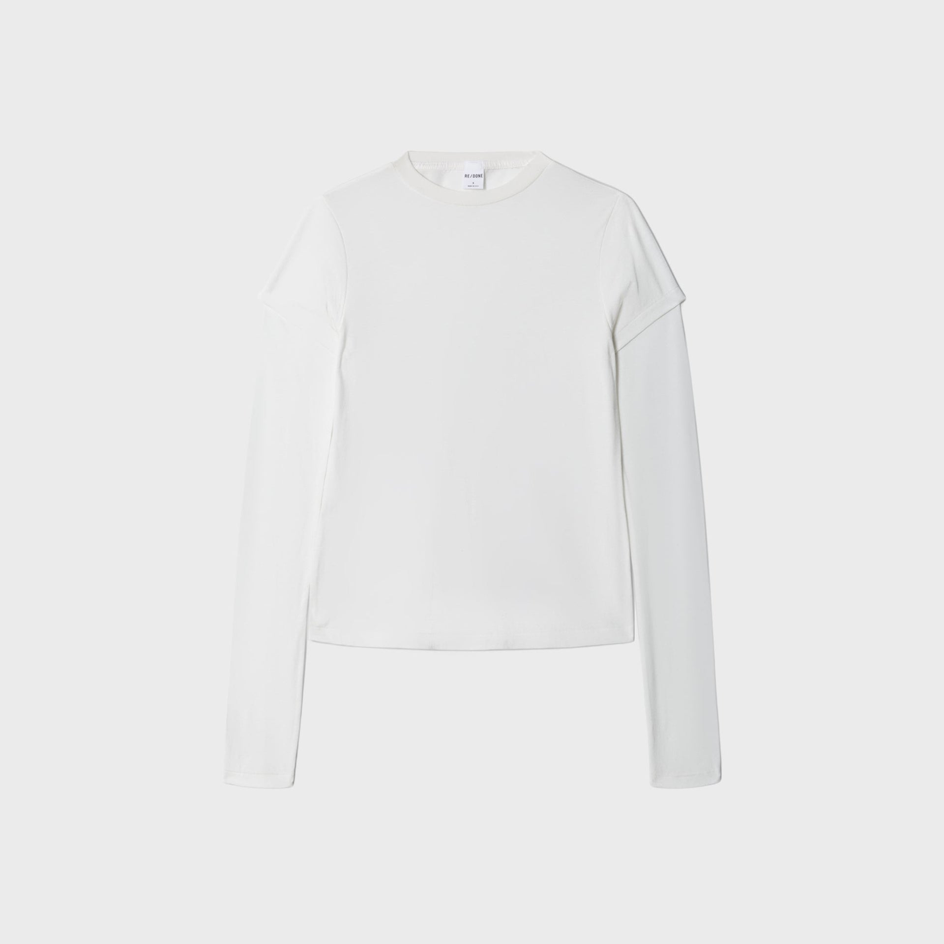 ReDone Slim Layered Long Sleeve Tee - White