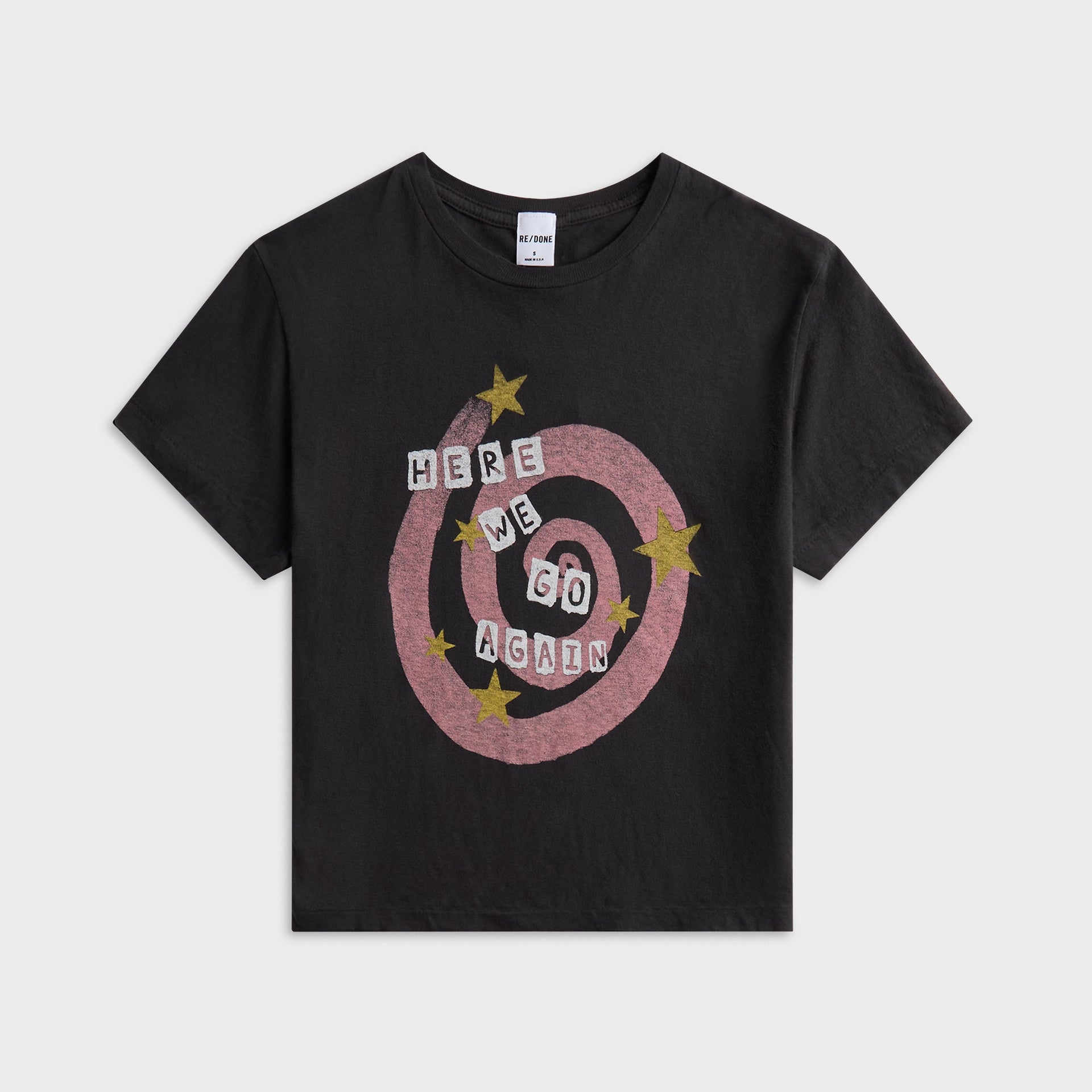 ReDone 50s Boxy Swirl Tee - Washed Black