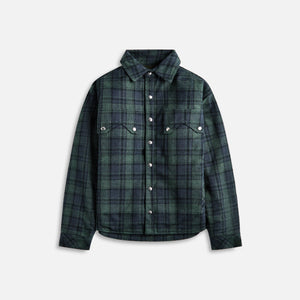 Rhude Flannel Sherpa Overshirt - Green / Navy