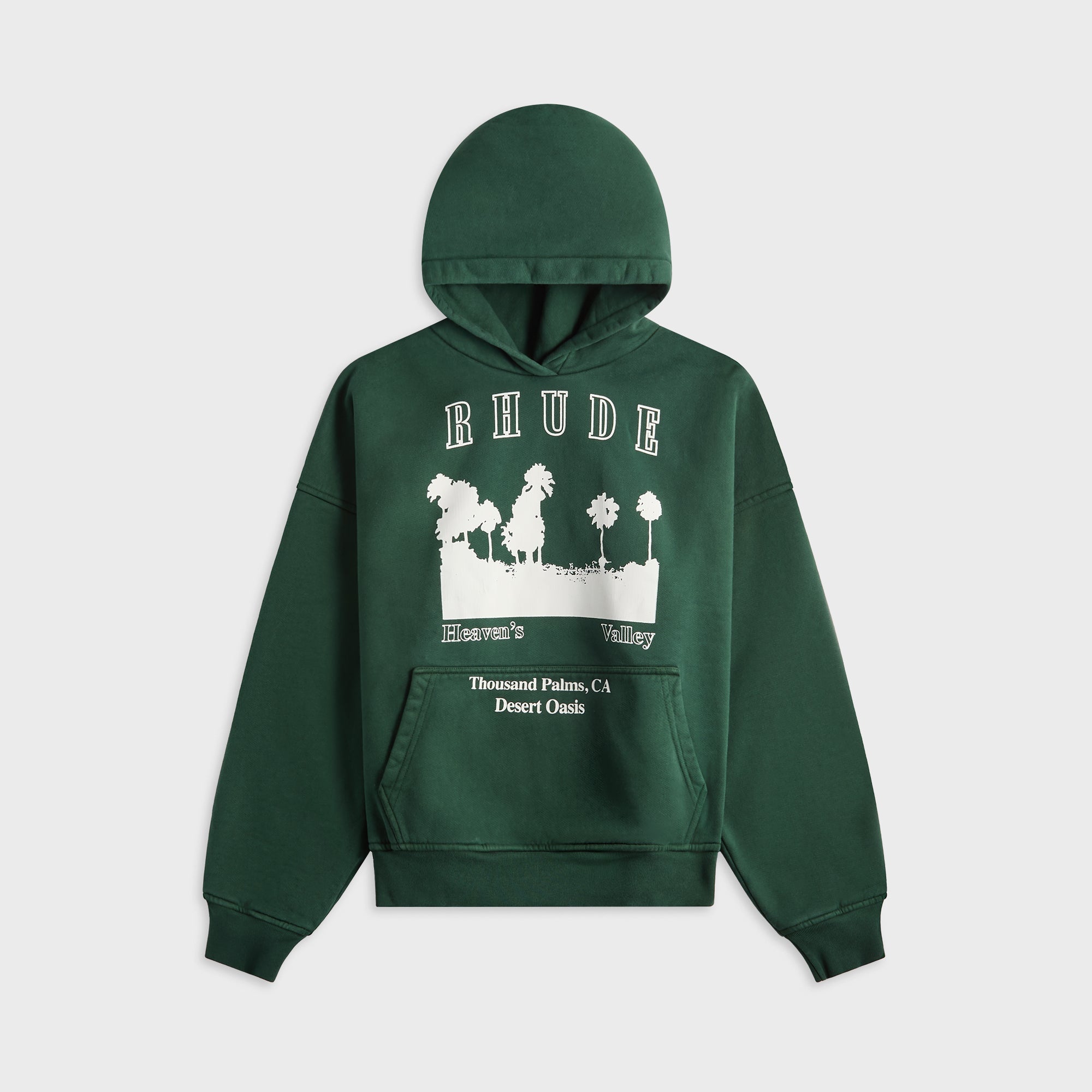 Rhude Thousand Palms Hoodie - Vintage Forest Green / White – Kith
