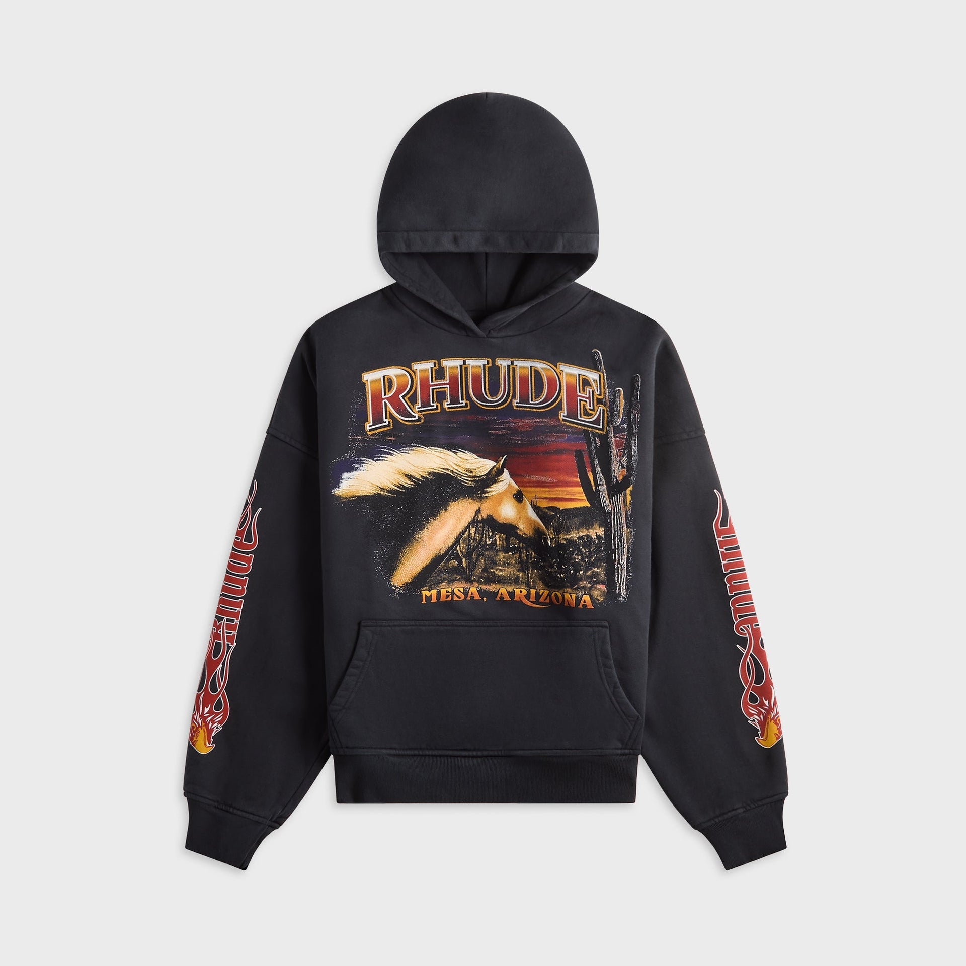 Rhude Mesa Stallion Hoodie - Vintage Black / Red / Yellow