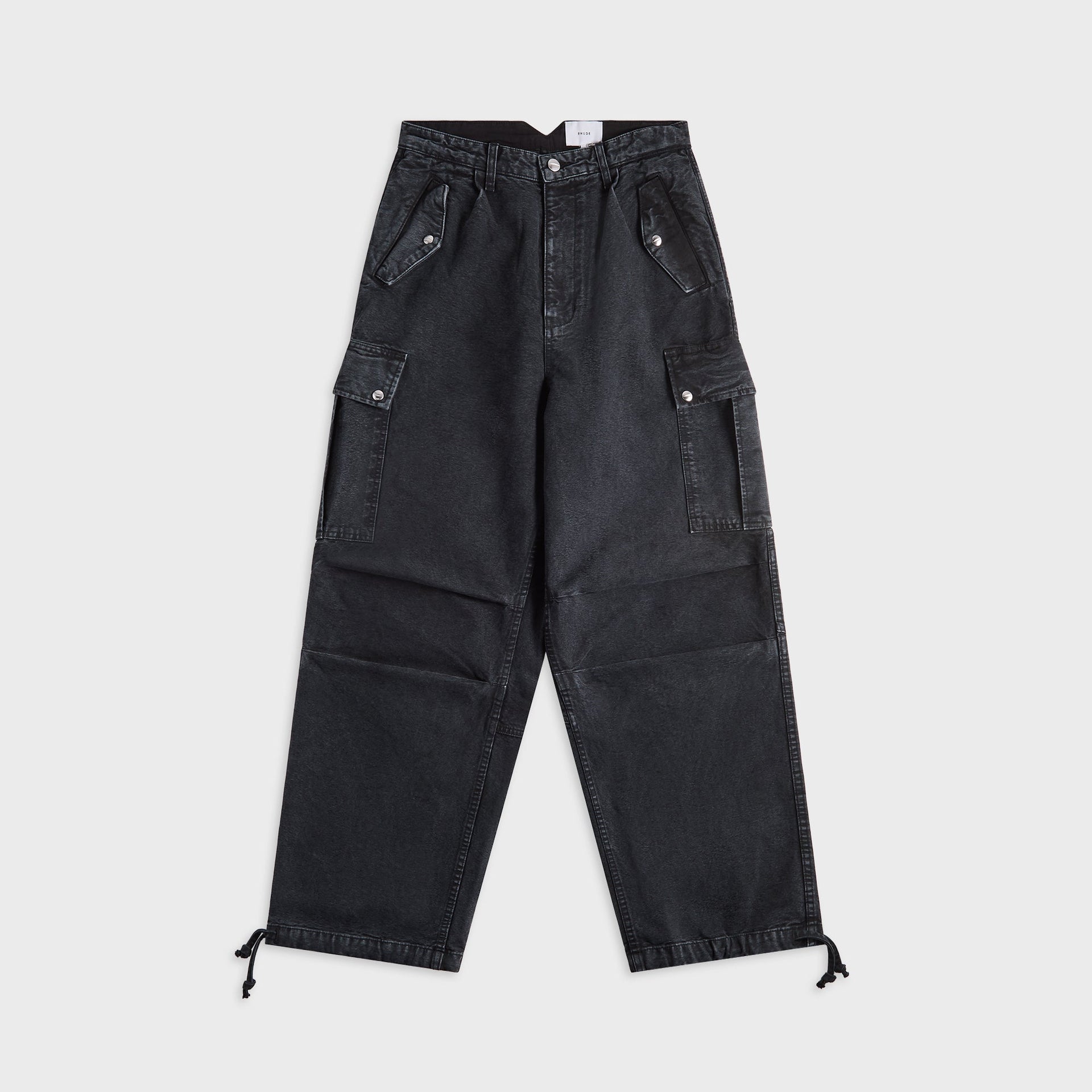 Rhude Washed Canvas Parachute Pant - Black