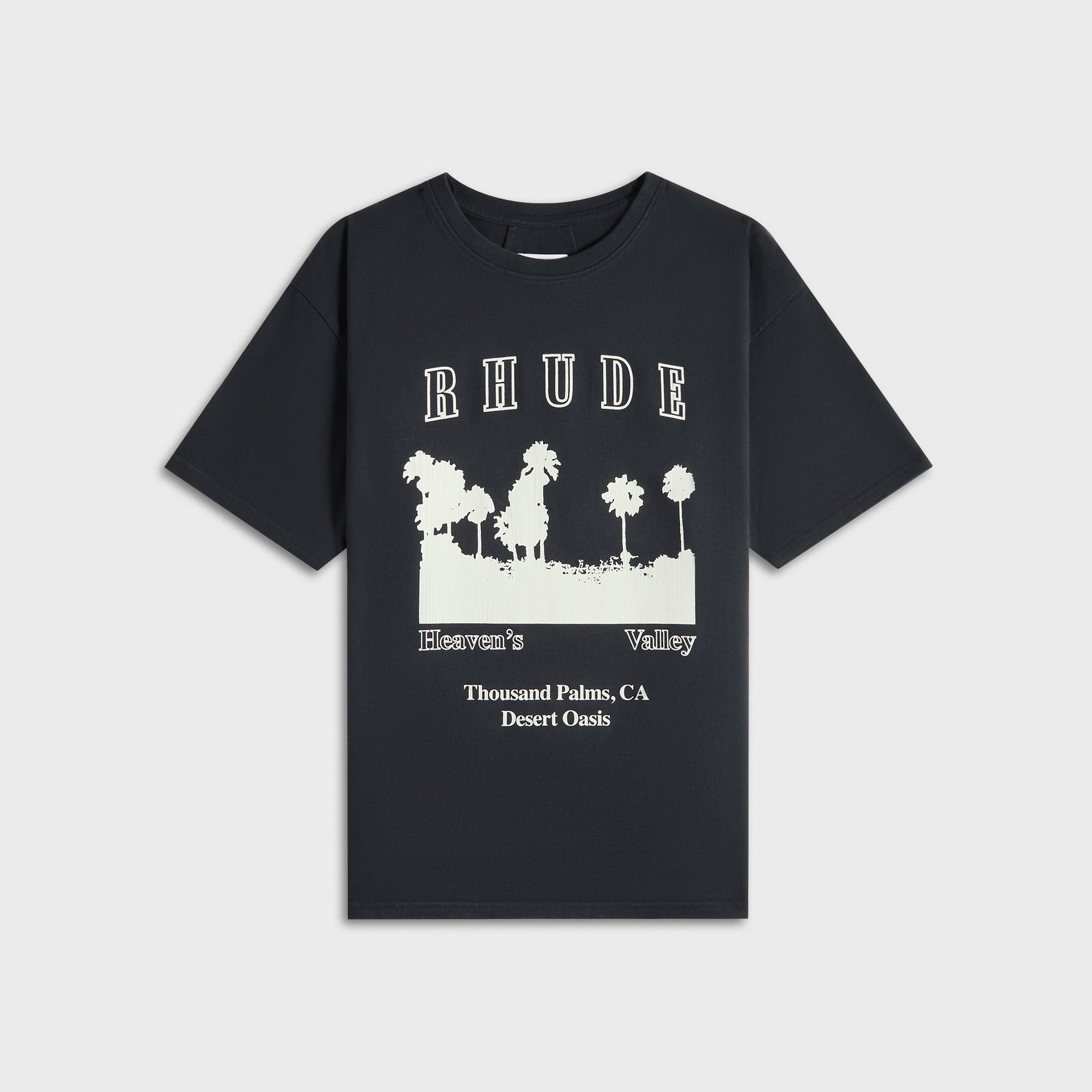 Rhude Thousand Palms Tee - Vintage Black / White