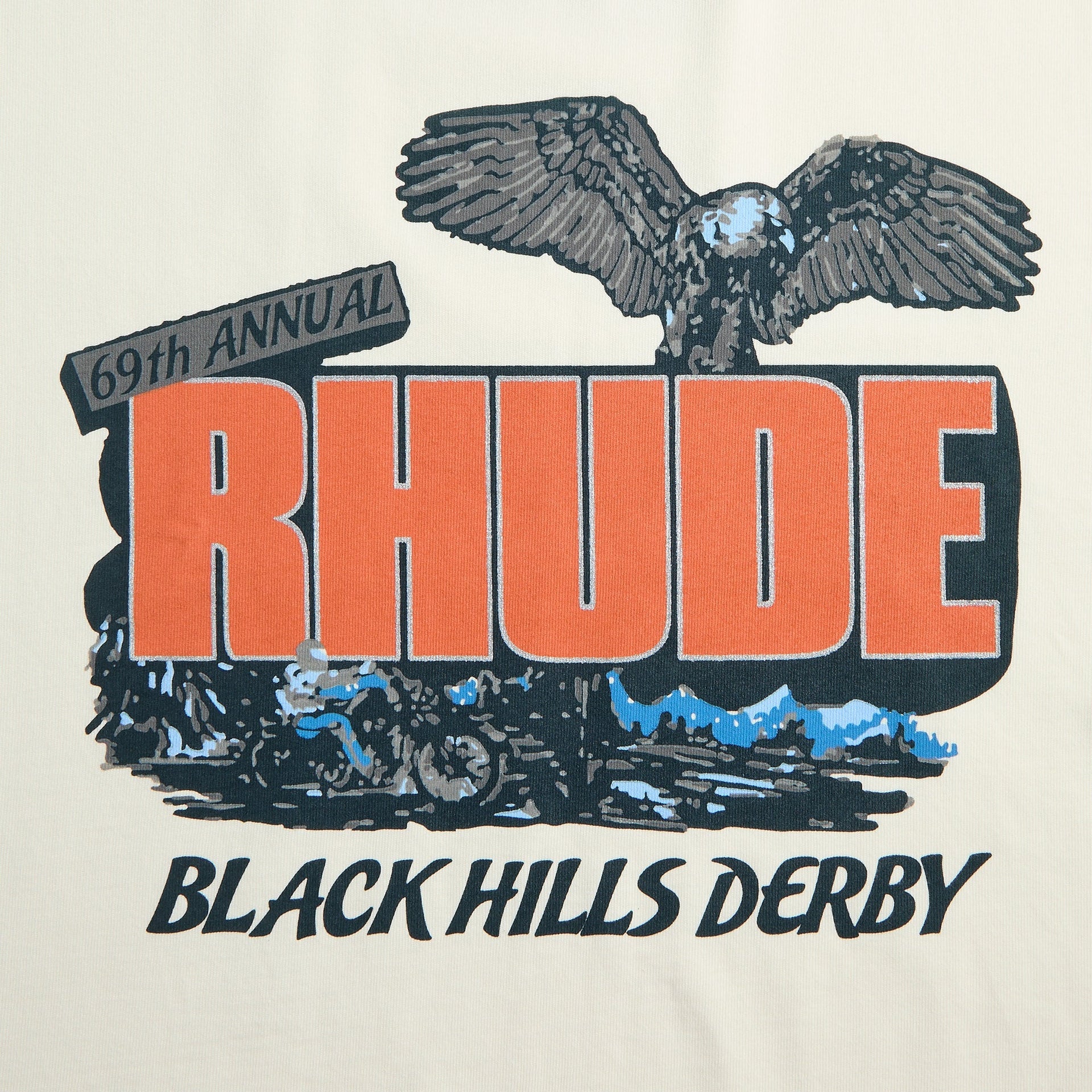 Rhude Black Hills Rally Tee - Vintage White
