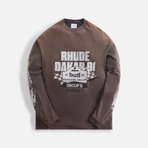 Rhude Dakar 91 Long Sleeve Tee - Vintage Grey