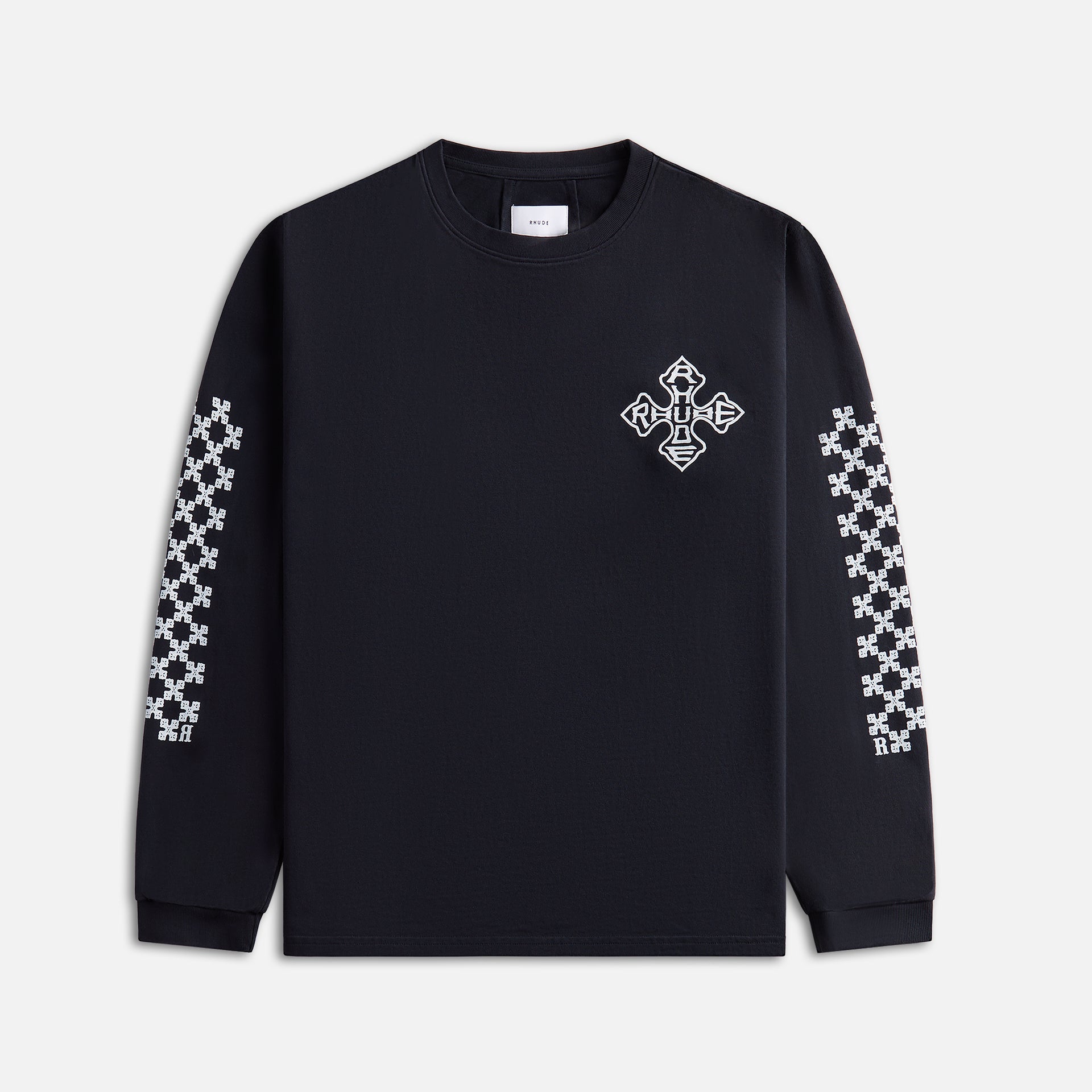 Rhude Cross Long Sleeves Tee - Vintage Black