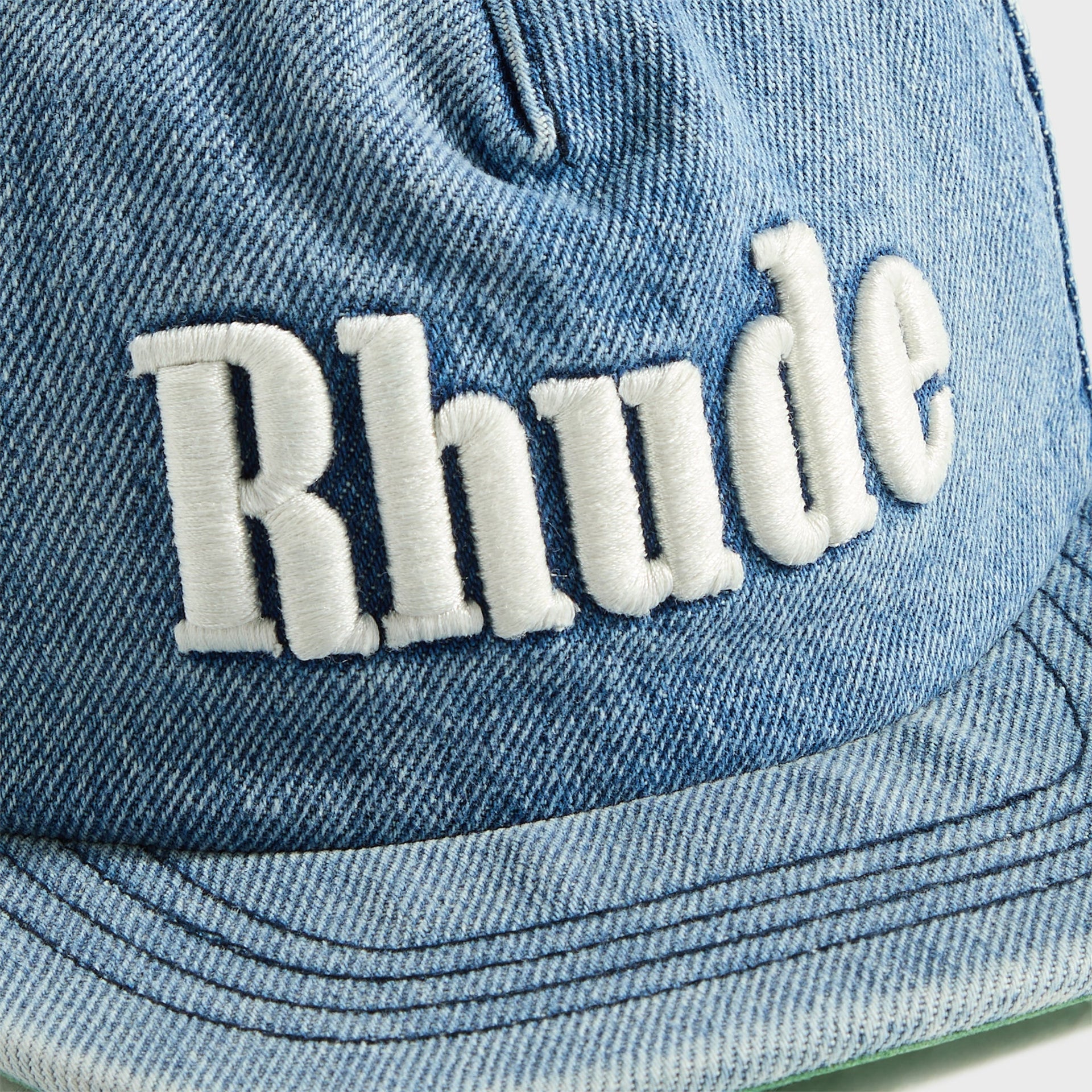 Rhude Logo Denim Cap in Oxford Indigo
